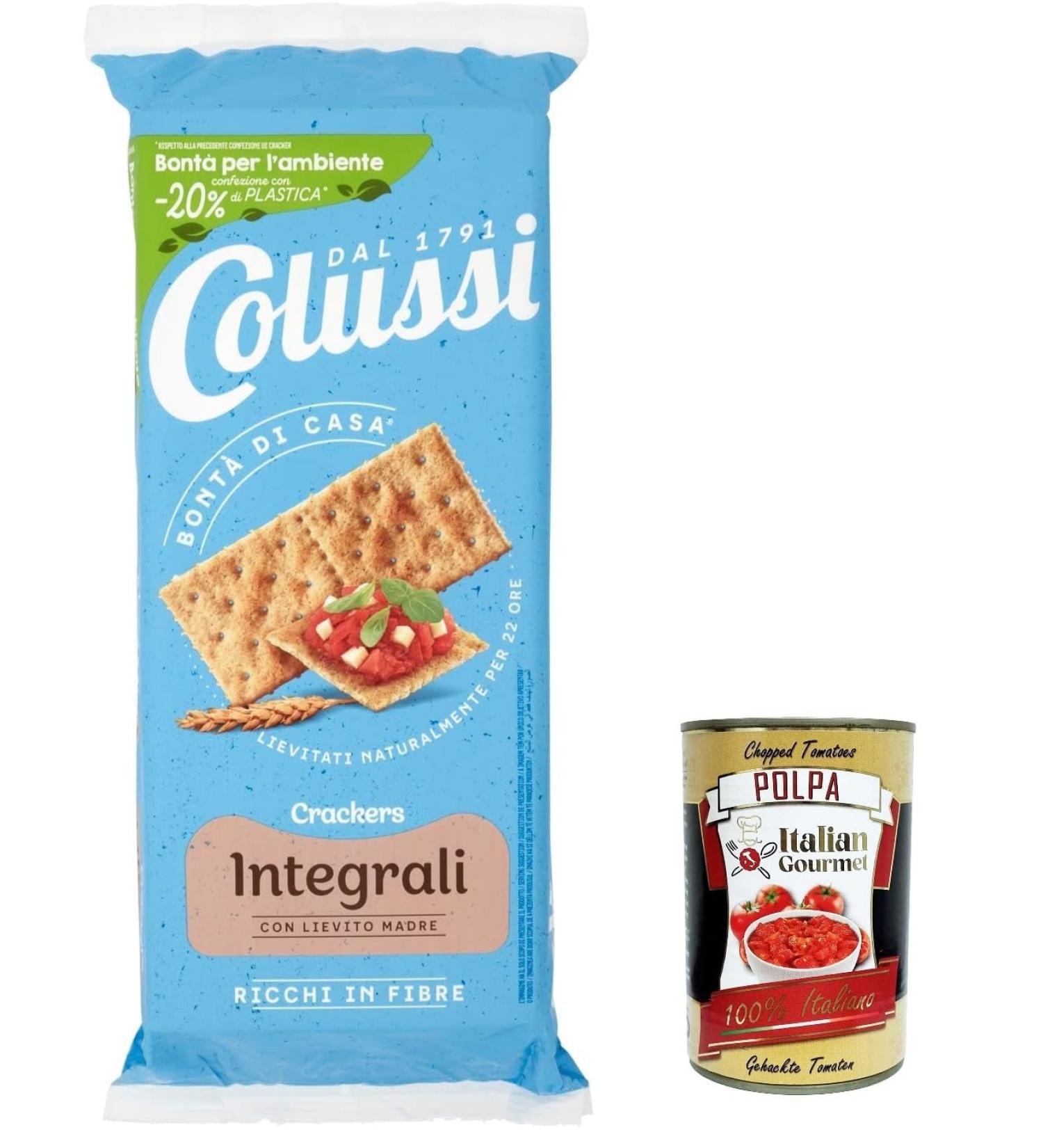  Italian Gourmet E.R. Colussi Integrali Whole Grain Crackers with Sustainable Flour and High Fibre 500g + Italian Gourmet Pulp 400g (Pack of 6) - Buy Online on GoSupps.com