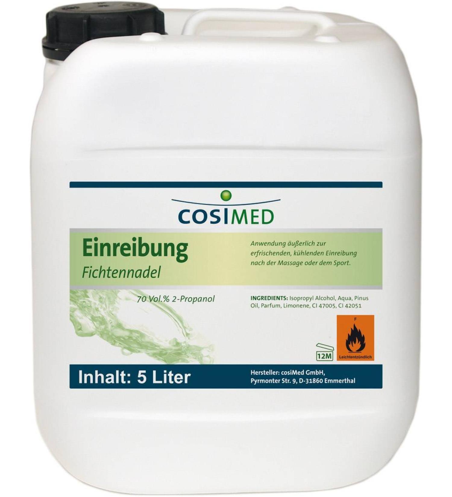 cosiMed Rub-In Spruce Needle Massage Wellness Rubbing Alcohol 70% IPA 5 L