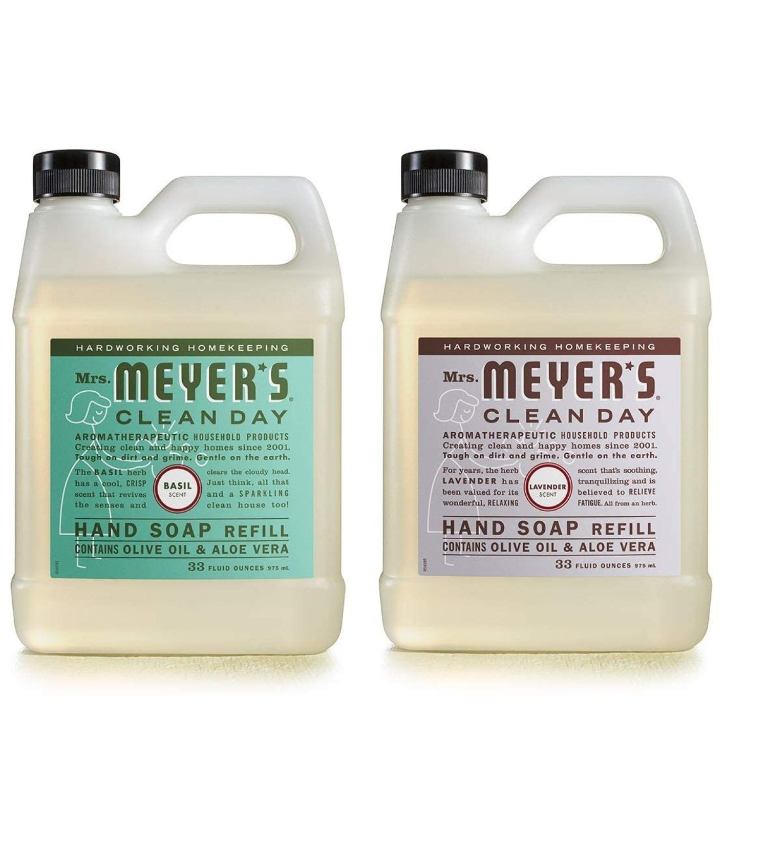 Mrs. Meyer's Liquid Hand Soap Refill Variety Pack - Basil and Lavender - 2 CT - Buy Online on GoSupps.com