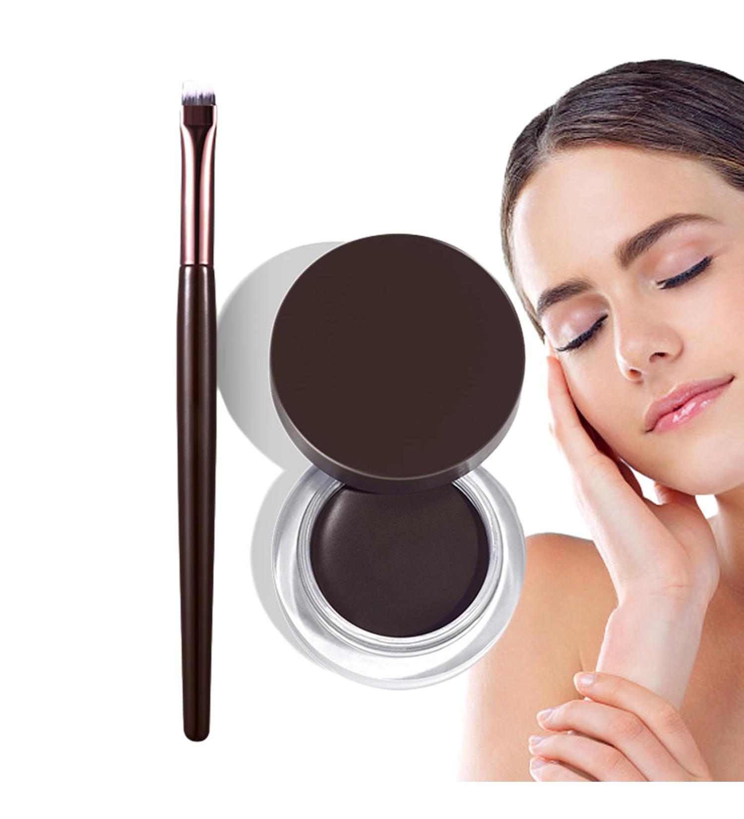 Gel Eyeliner Long Lasting Natural Eye Liner | Eye Makeup With Brushes Included Cosmetic Accessories For Dating Prom Traveling Performance Pochy Natural Black - Buy Online on GoSupps.com