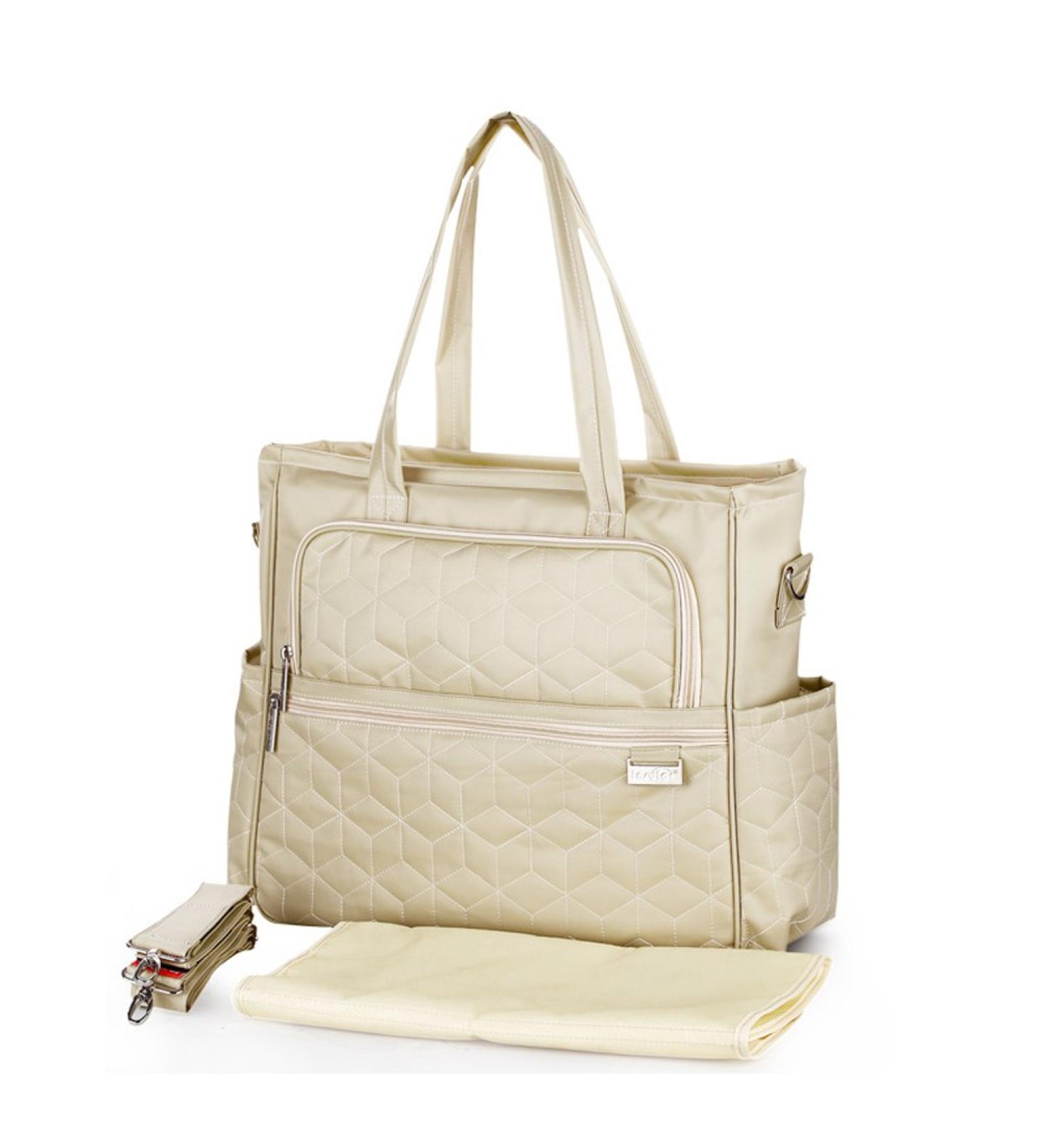 Yimidear Multifunctional Baby Diaper Mummy Changing Bag Waterproof Nappy Bag Tote Shoulder Bag Off-white