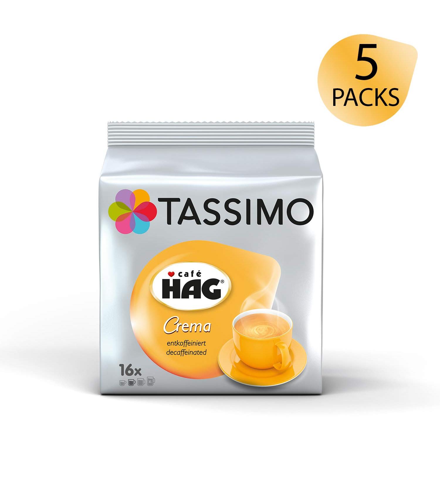 Tassimo Caf HAG Decaffeinated Coffee Capsules - 80 Pack (5 x 16 Drinks) - Premium International Shipping - Buy Online on GoSupps.com