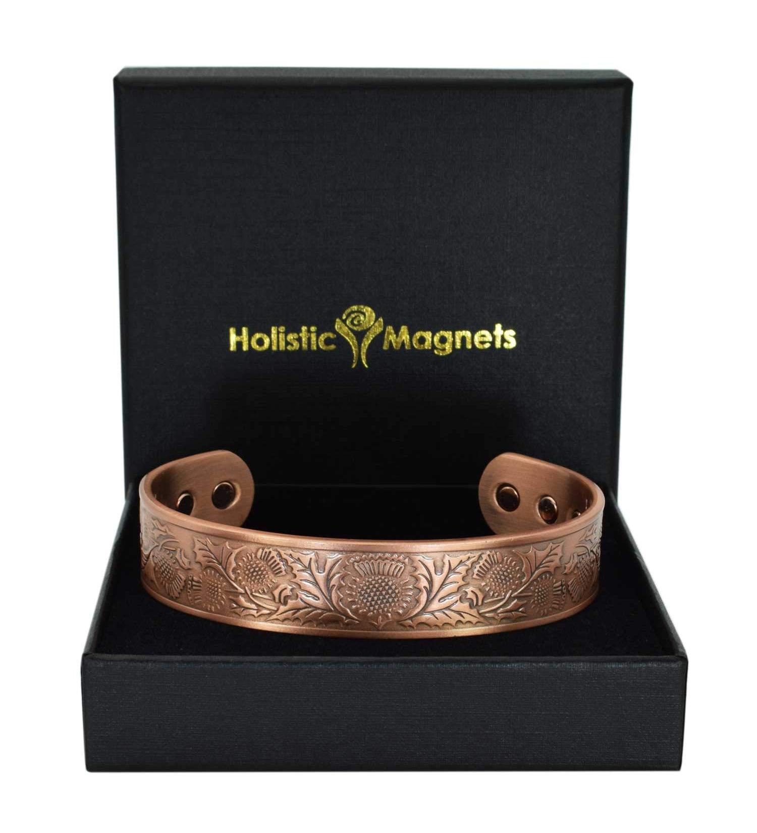 Holistic Magnets Men's Celtic Copper Bracelet - Scottish Thistle Magnetic Wristband for Joint Healing | Perfect Gift Idea for Men - Buy Online on GoSupps.com