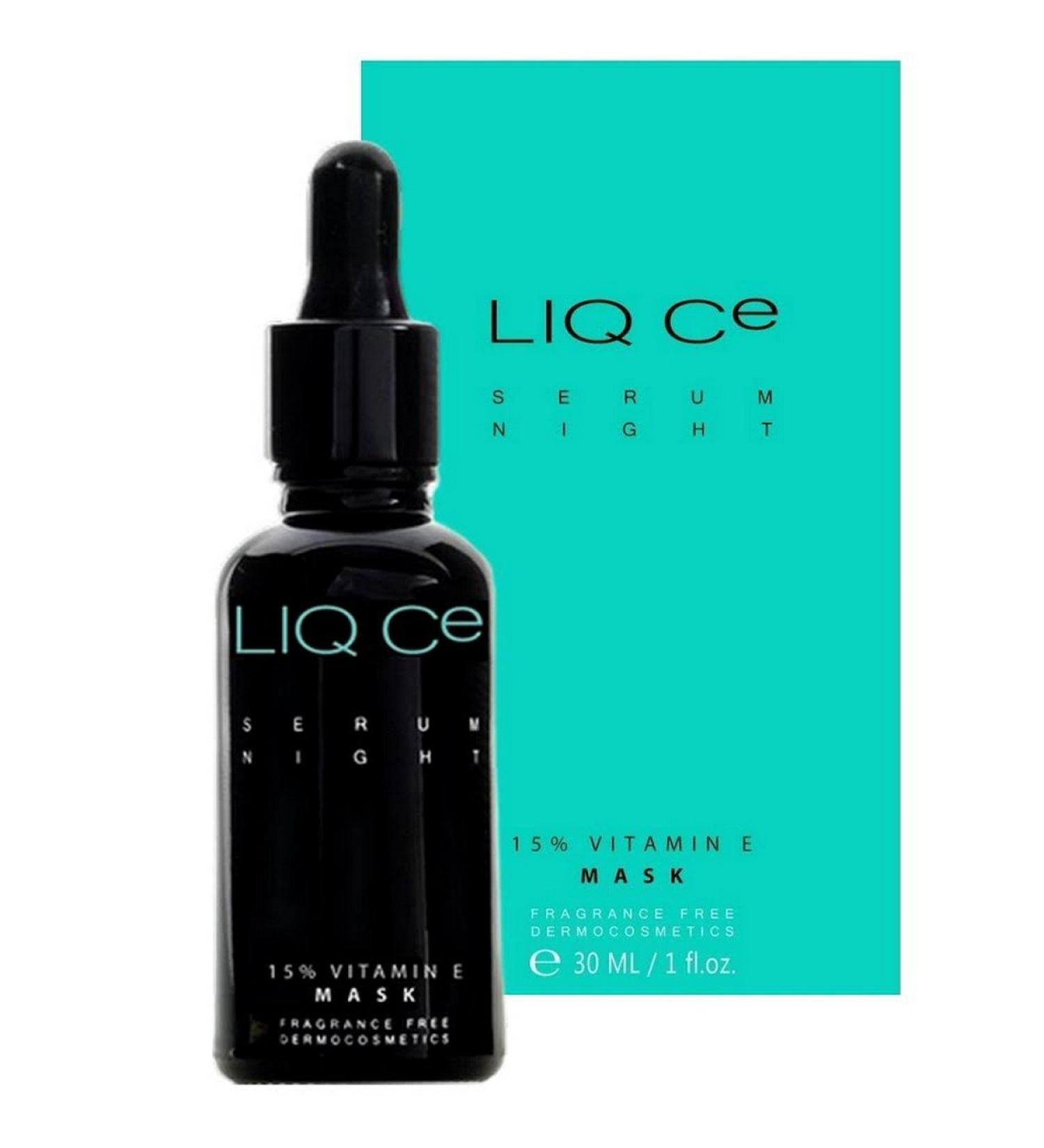 VITAMIN E SERUM NIGHT MASK for Face and Neck LIQ Ce. All skin types. 15% Vitamin E + Hyaluronic Acid + Xylitol Anti-Aging Anti Wrinkle Firming Nourishing Smoothing and Moisturizing Antioxidant Premium Concentrate Improves Skin Appearance and Texture Light - Buy Online on GoSupps.com