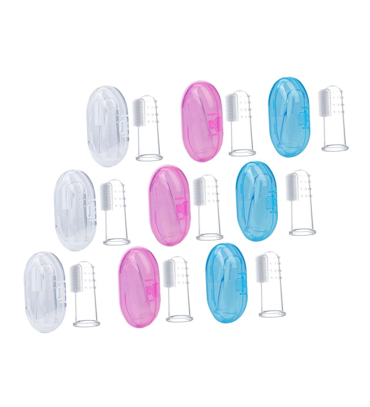 Magiclulu 9-Piece Toddler Finger Toothbrush Set | Baby Oral Massager for Effective Mouth Cleaning | International Shipping Available - Buy Online on GoSupps.com