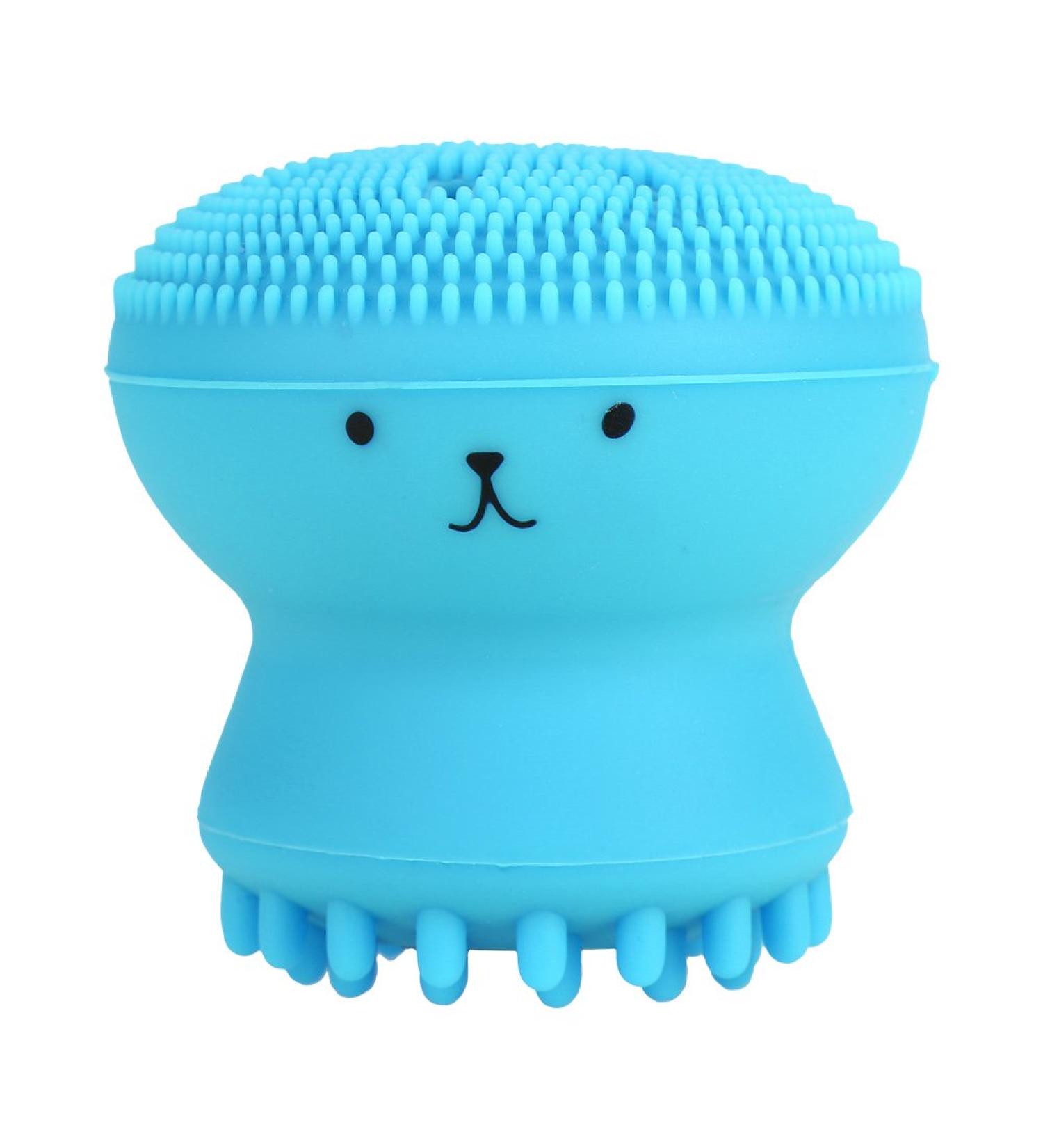 Silicone Jellyfish Octopus Face Cleansing Brush - Blue - Buy Online on GoSupps.com