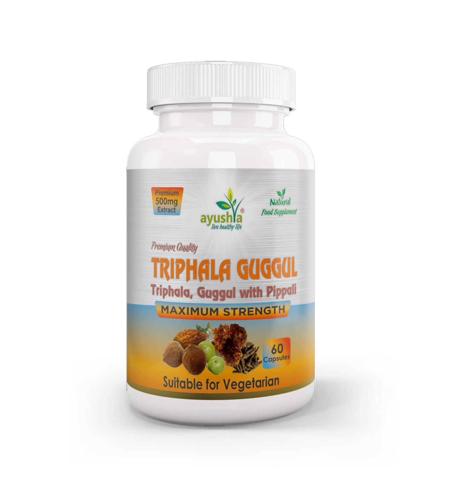 Triphala Guggul Capsule - Herbal Detox and Digestive Support Supplement - Buy Online on GoSupps.com