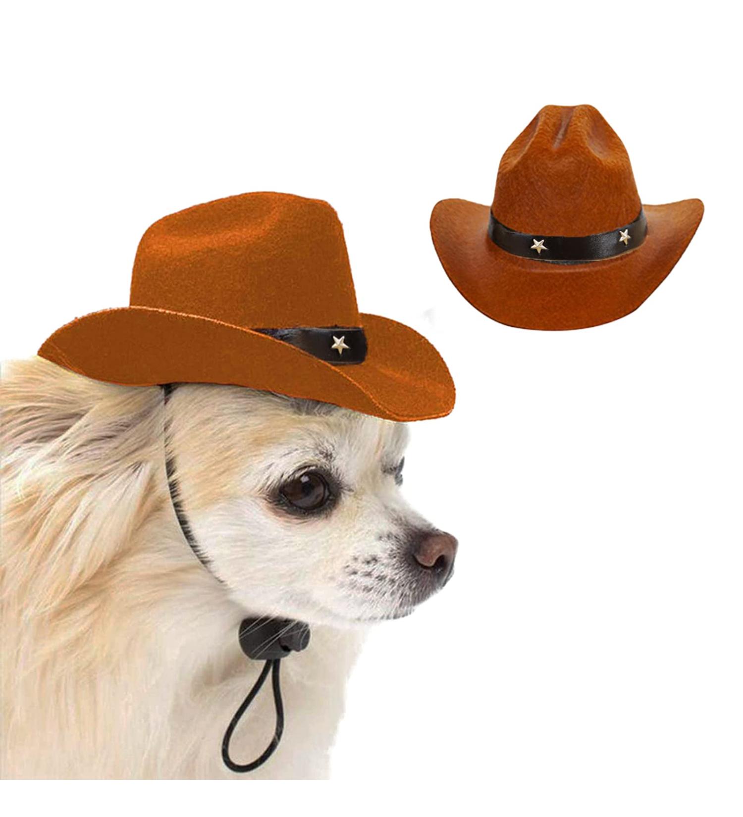 AWOCAN Pet Dog Cowboy Hat Cosplay Cap Puppy Pet Dog Cat Holiday Costume Pet Party Decoration - Buy Online on GoSupps.com