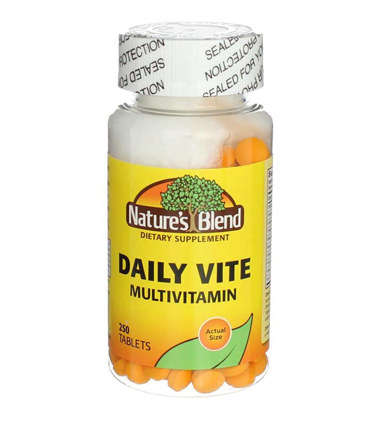 Nature's Blend Daily Vite Multivitamin 250 Tabs - 250 Count Pack for Daily Nutrition - Buy Online on GoSupps.com