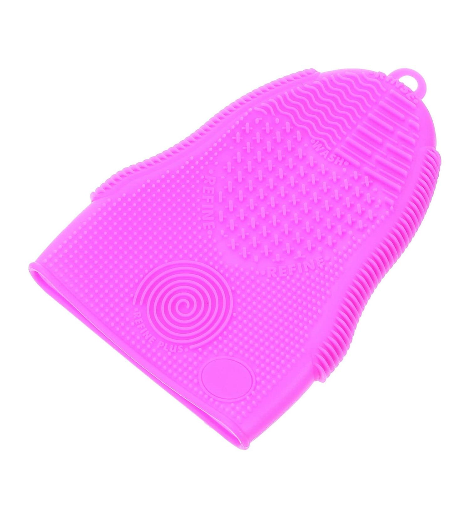 KALLORY Silicone Cleaning Gloves & Exfoliator Brush - Soft Face Cleansing Tools for Home Skin Care (Purple - Buy Online on GoSupps.com