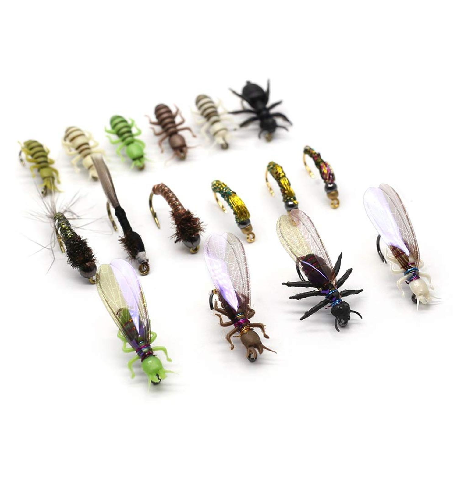 YZD Fly Fishing Flies Kit - Realistic Hand-Tied Trout Lures - 12/26/48 Pcs 6-Ant Nymph Assortment - Buy Online on GoSupps.com