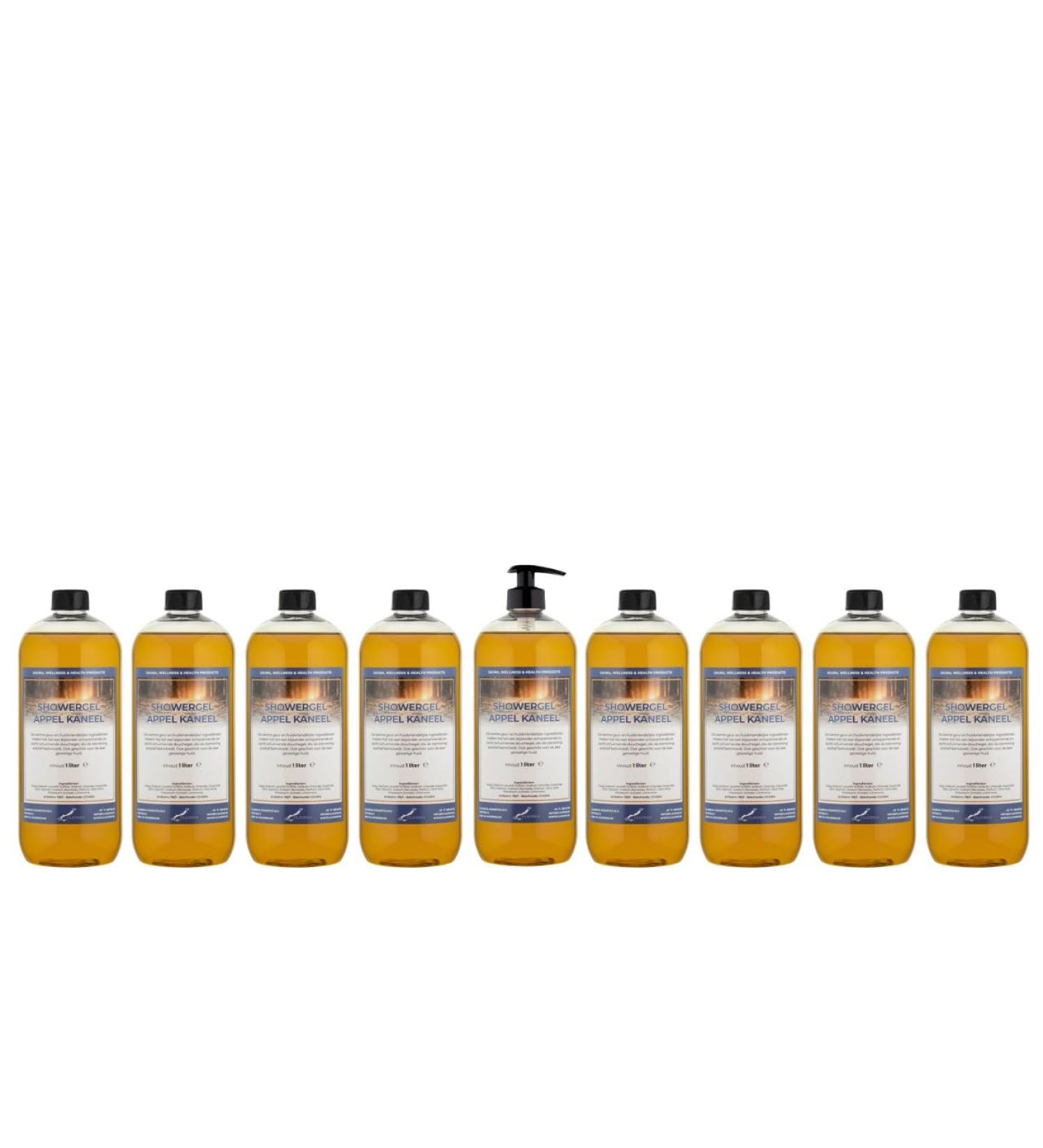 Claudius Showergel AppleCinnamon 10 x 1 liter with 1 pump transparent