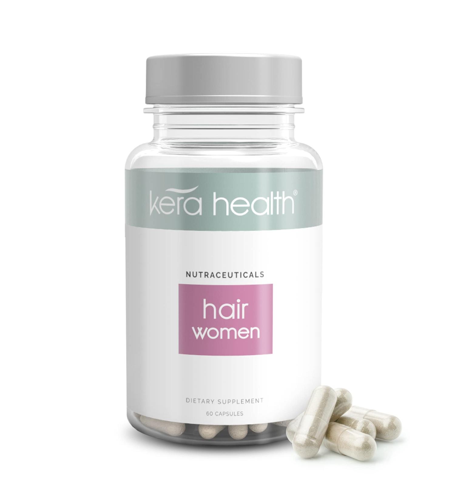 KeraHealth Women's Hair Growth Supplement with Zinc, Keratin, Biotin - 60 Capsules, Gluten-Free - Buy Online on GoSupps.com