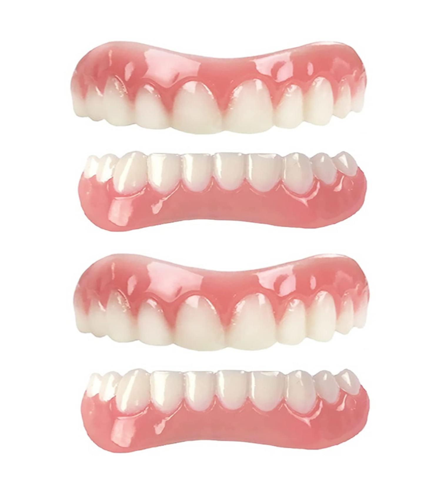 Natural Tone Teeth Stickers - Upper & Lower Jaw Dental Prosthesis for Perfect Smile - Quick Tooth Repair | 2 Pairs - Buy Online on GoSupps.com