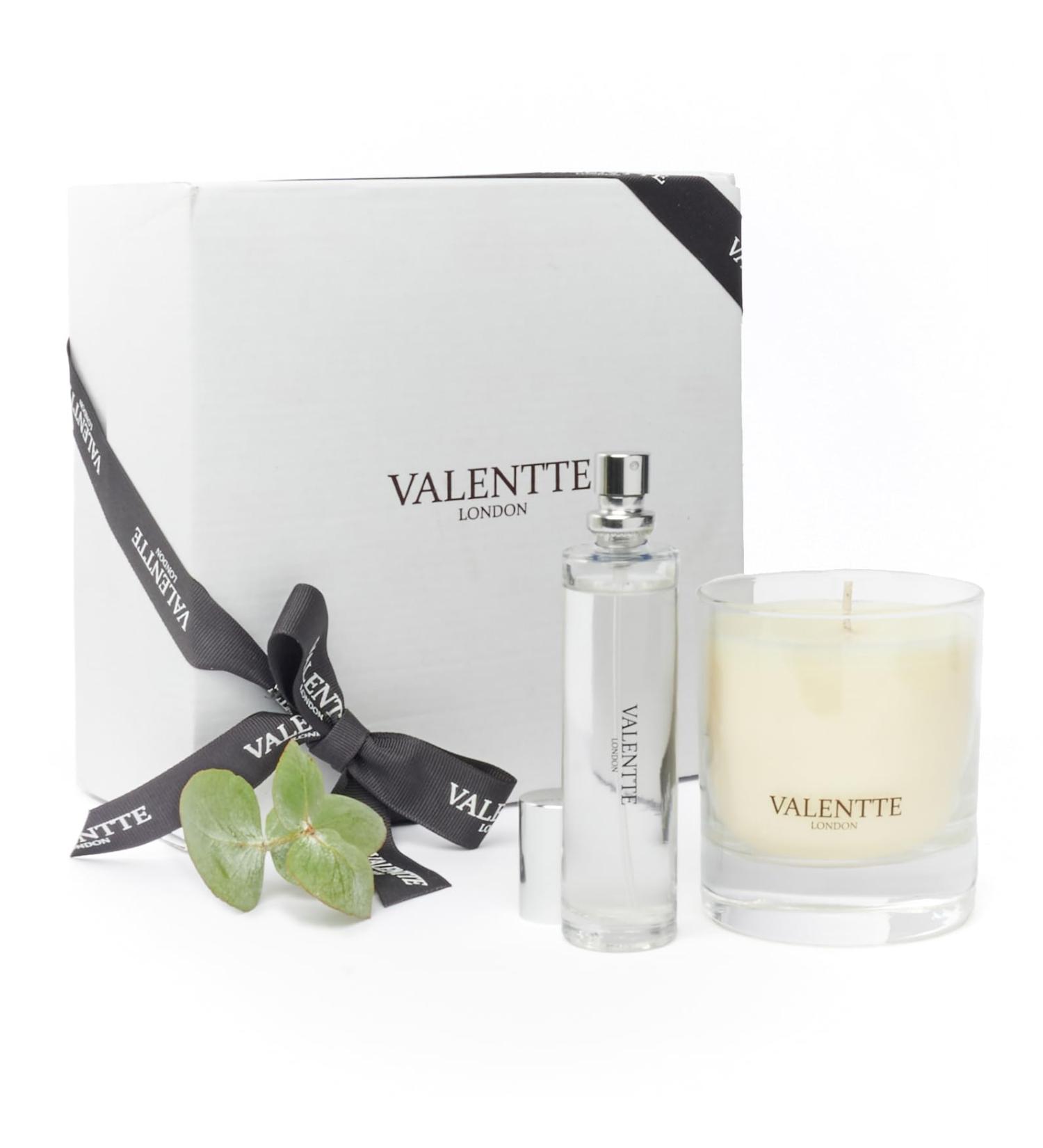 Soy Wax Scented Candle Gift Box with Room Mist Aromatherapy Essential Oils Long Lasting Fragrance Made in The UK (Lemongrass and Rosemary) (150g 30ml) - Valentte Lemongrass & Rosemary Candle Gift Sets - Buy Online on GoSupps.com