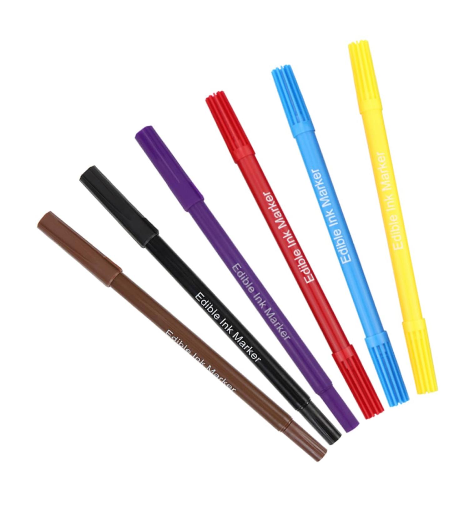 Hoement 6pcs Biscuits Decor Cake Boxes Edible Marker Cake Coloring Markers Edible Pigment Pens Plastic - Buy Online on GoSupps.com