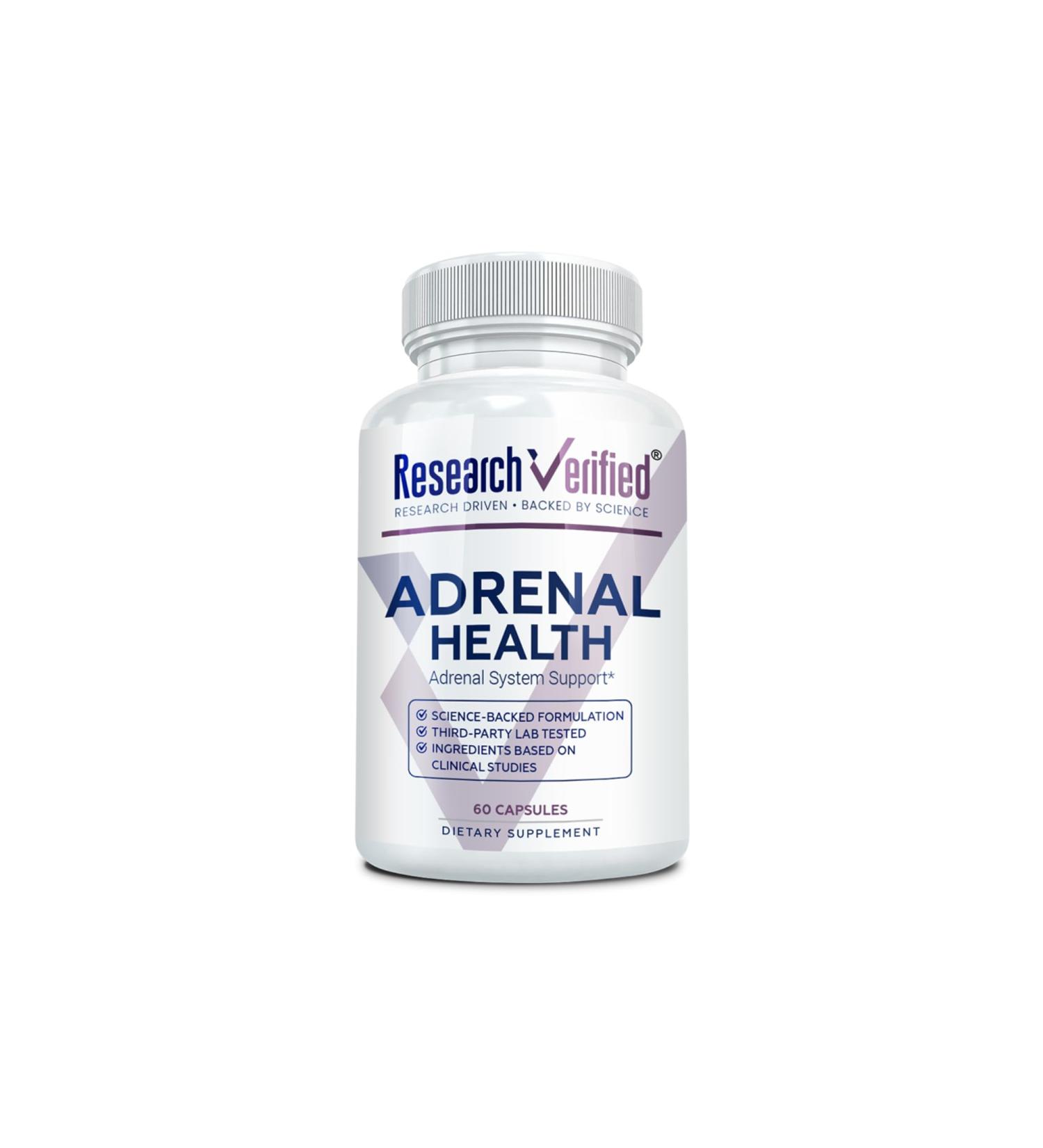 Research Verified Adrenal Support - 60 Capsules - Support Adrenal Gland Function Boost Energy Balance Cortisol - Mushrooms B-Vitamins Bioflavonoids BioPerine 1 - Buy Online on GoSupps.com