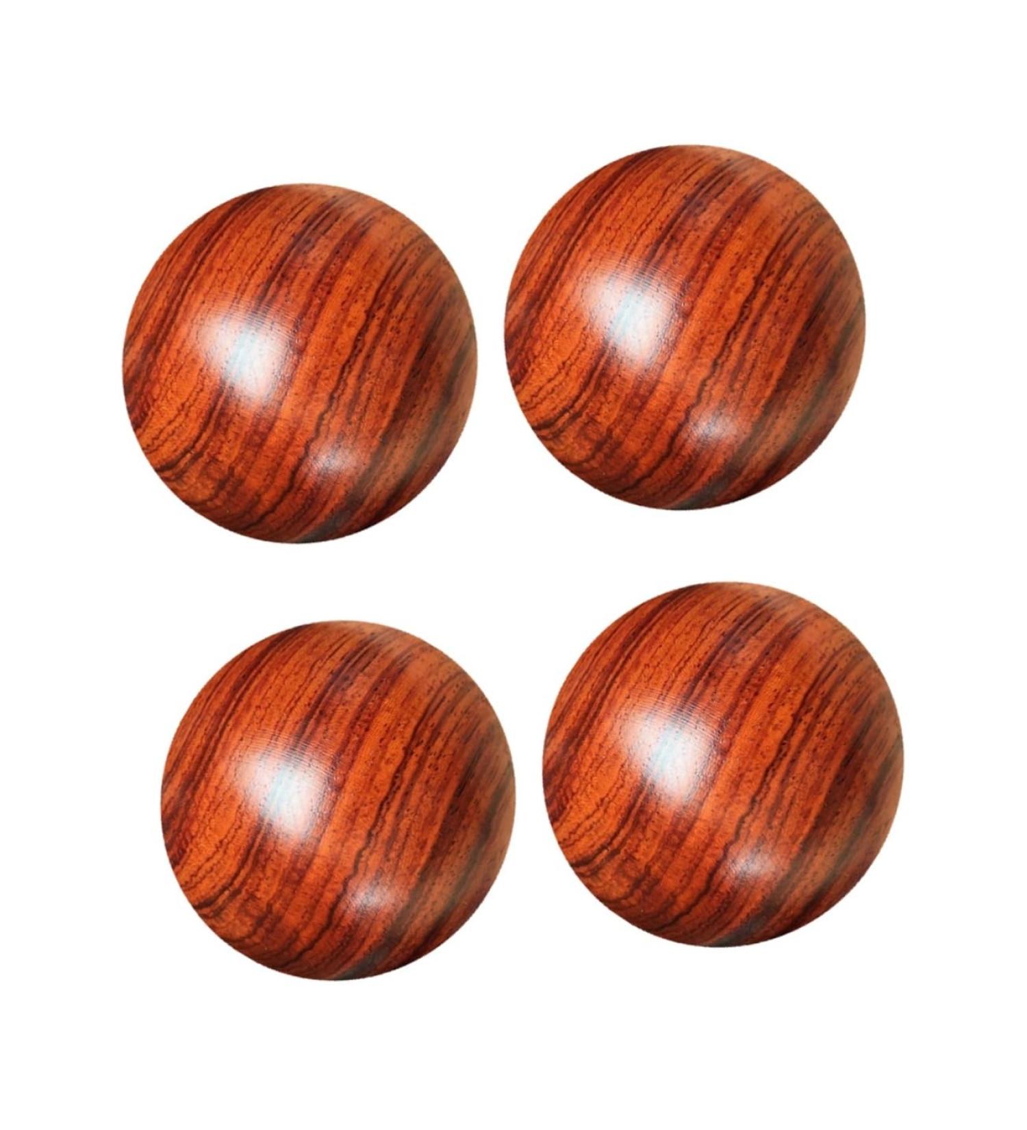 Frcolor 4-Piece Solid Wood Massage Ball Set - Leg & Foot Massage Device for Muscle Relief & Fasciitis Mahogany Fitness Balls - Buy Online on GoSupps.com