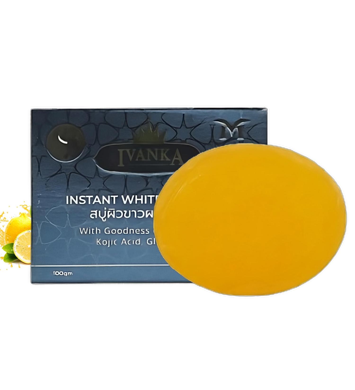 Ivanka Instant Whitening Soap For Men & Women Suitable for All Skin Types Including Sensitive Skin Reduces Hyperpigmentation & Eczema Brightens & Lightens Skin Tone for a Clear Complexion 100g - Buy Online on GoSupps.com