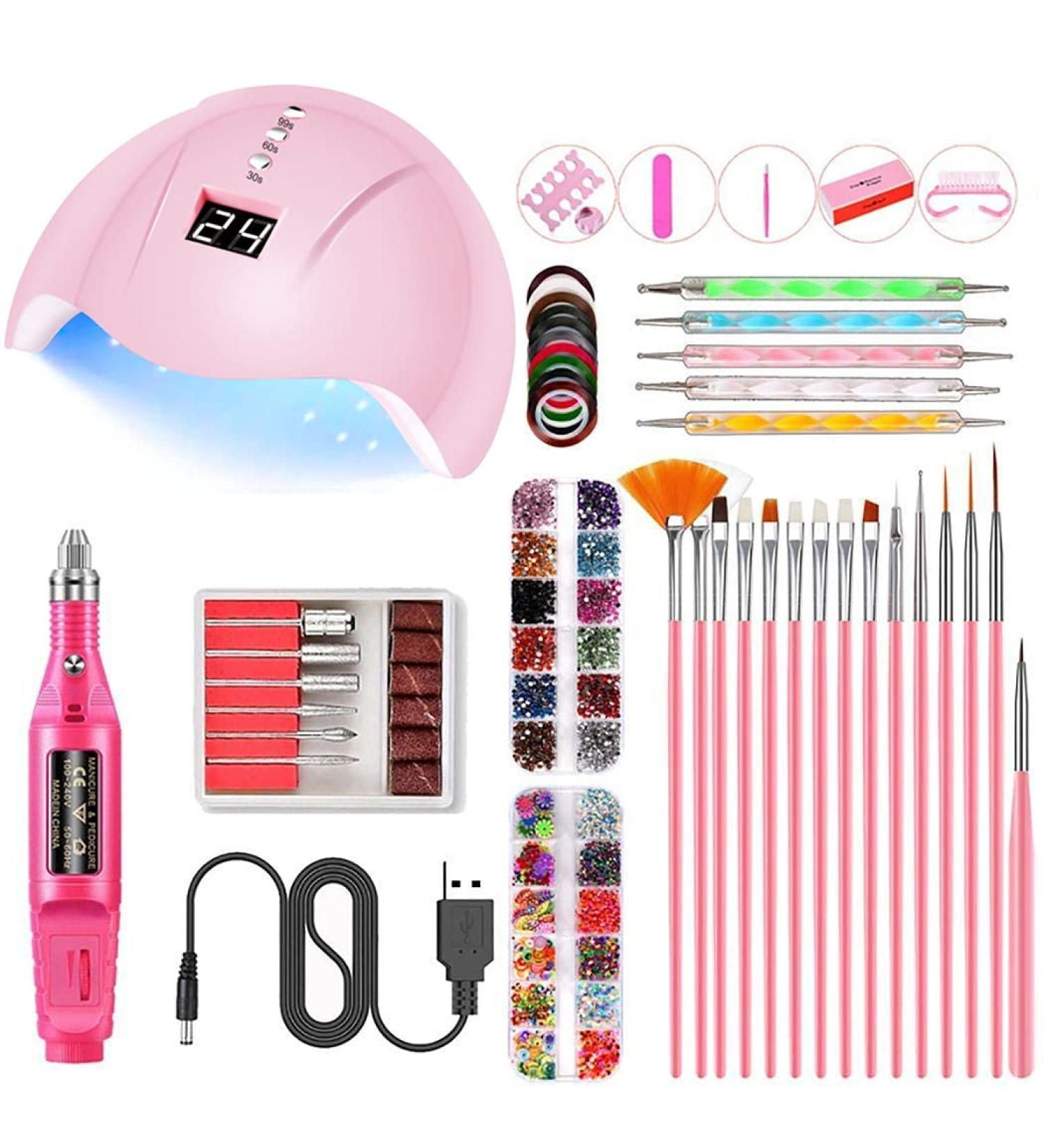Portable UV LED Nail Lamp Manicure Set for Acrylic Nails - Buy Online on GoSupps.com