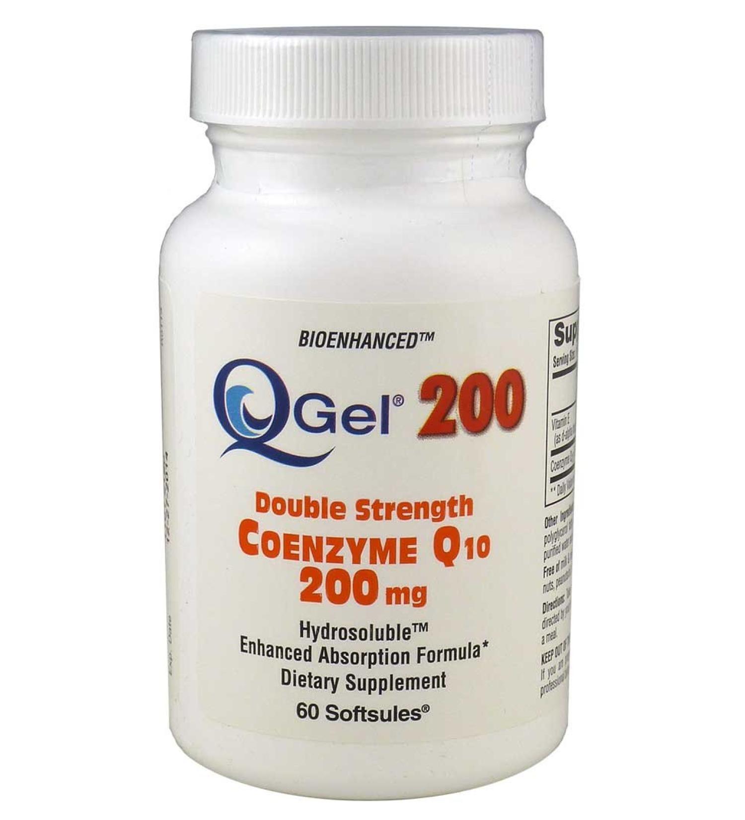 Q-Gel 200mg Double Strength Hydrosoluble CoQ10 (60 Softgels)
