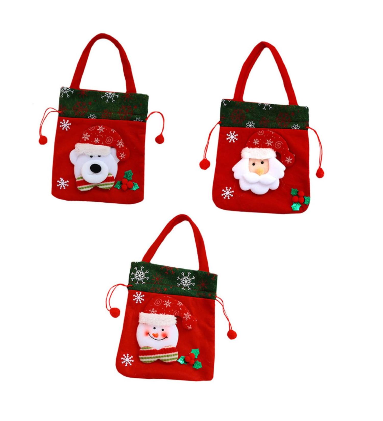KOMBIUDA Pouch 3pcs Christmas Bag Candy Bags Christmas Packaging Bags Sack Bags Cute Storage Bags Drawstring Pouch - Buy Online on GoSupps.com