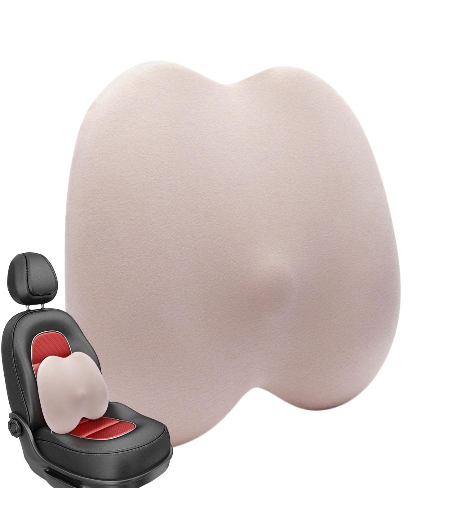 Car Backrest Cushion | Breathable Lumbar Support Cushion Car Seat Waist Protection Support Ergonomic Soft Sponge Backrest Cushion Pink - Buy Online on GoSupps.com