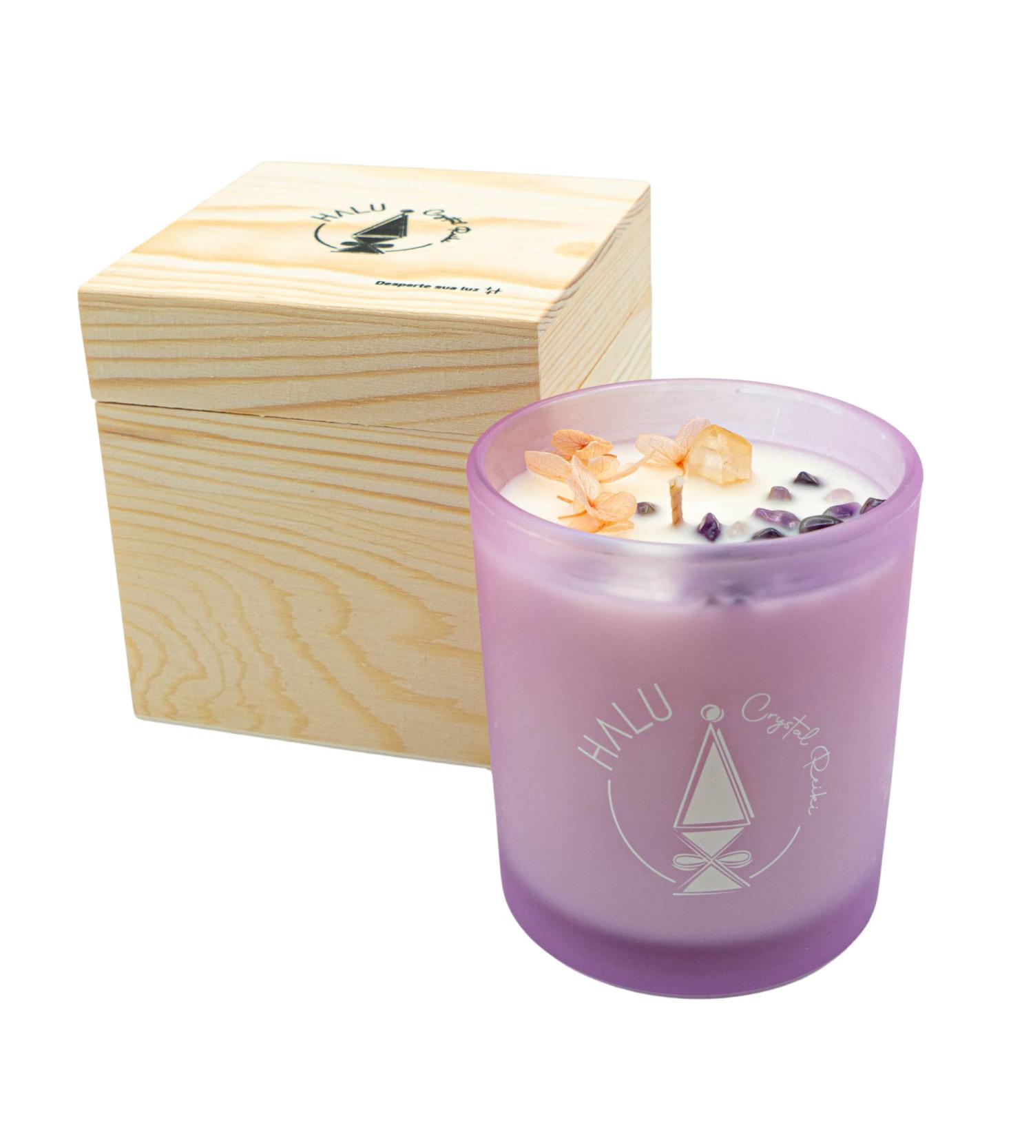 Premium Lavender & Vanilla Scented Candle in Wooden Box | 100% Natural Soy | Aromatherapy & Meditation | Ideal Gift for Women | Reiki Infused - Buy Online on GoSupps.com