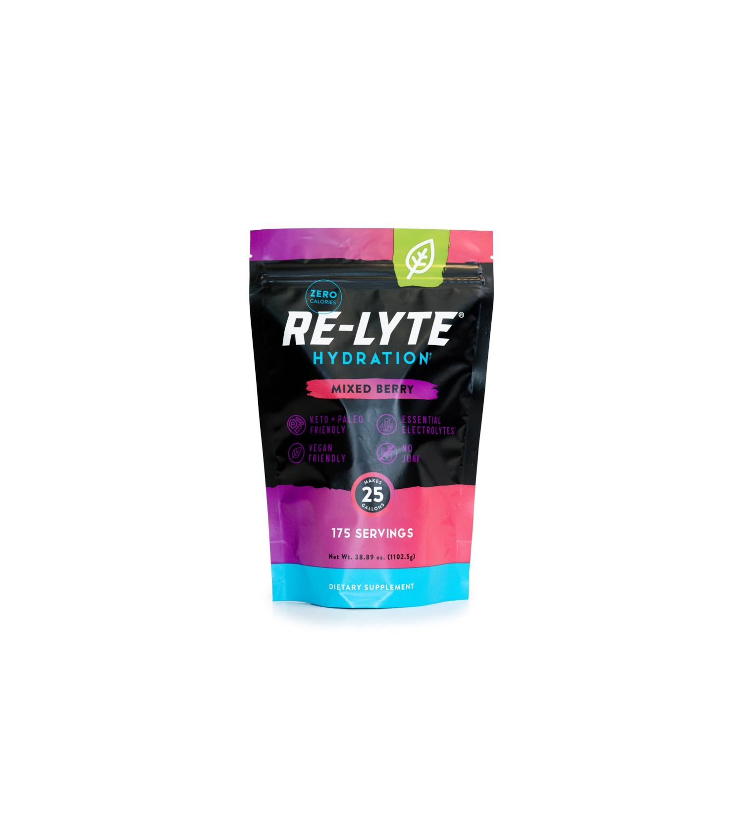 Re-Lyte Hydration Electrolyte Powder Bulk Pouch 175 Servings/Mixed Berry - Buy Online on GoSupps.com