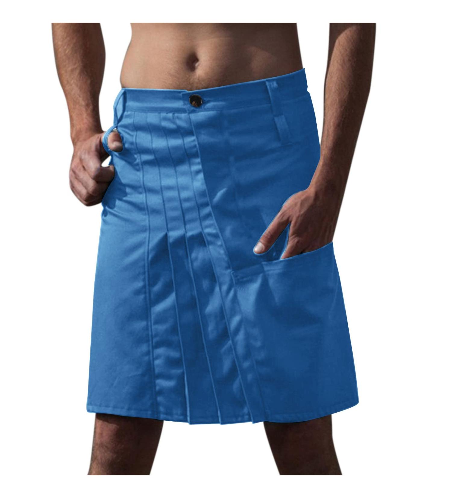 Buy Scottish Kilt Belt - Red Splice Men s Kilt with Comfortable Fabric & Vintage Blue Checkered Design for International Shipping - Buy Online on GoSupps.com