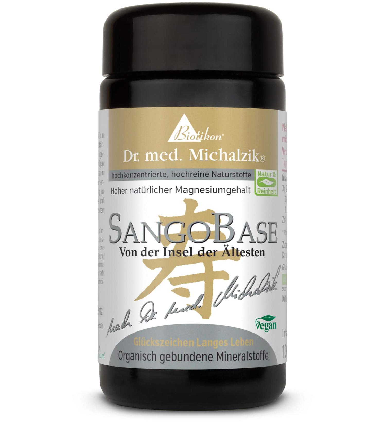  Biotikon SangoBase Pluver from Okinawa Dr. med. Michalzik 3 g Sango Sea Coral Powder Contains Calcium 600 mg | Magnesium 300 mg | Zinc 2 mg No Additives From BIOTIKON  - Buy Online on GoSupps.com