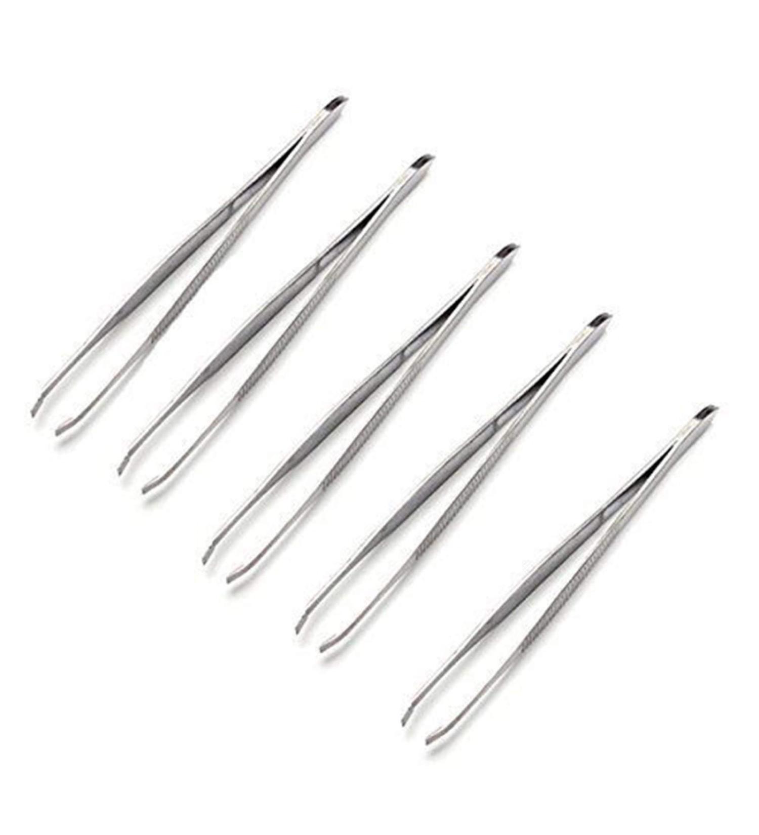 Tweezers 5Pcs Pro Stainless Steel Eyebrow Home Tool Precision Hair Removal Beauty Tool 5 Count (Pack of 1) A