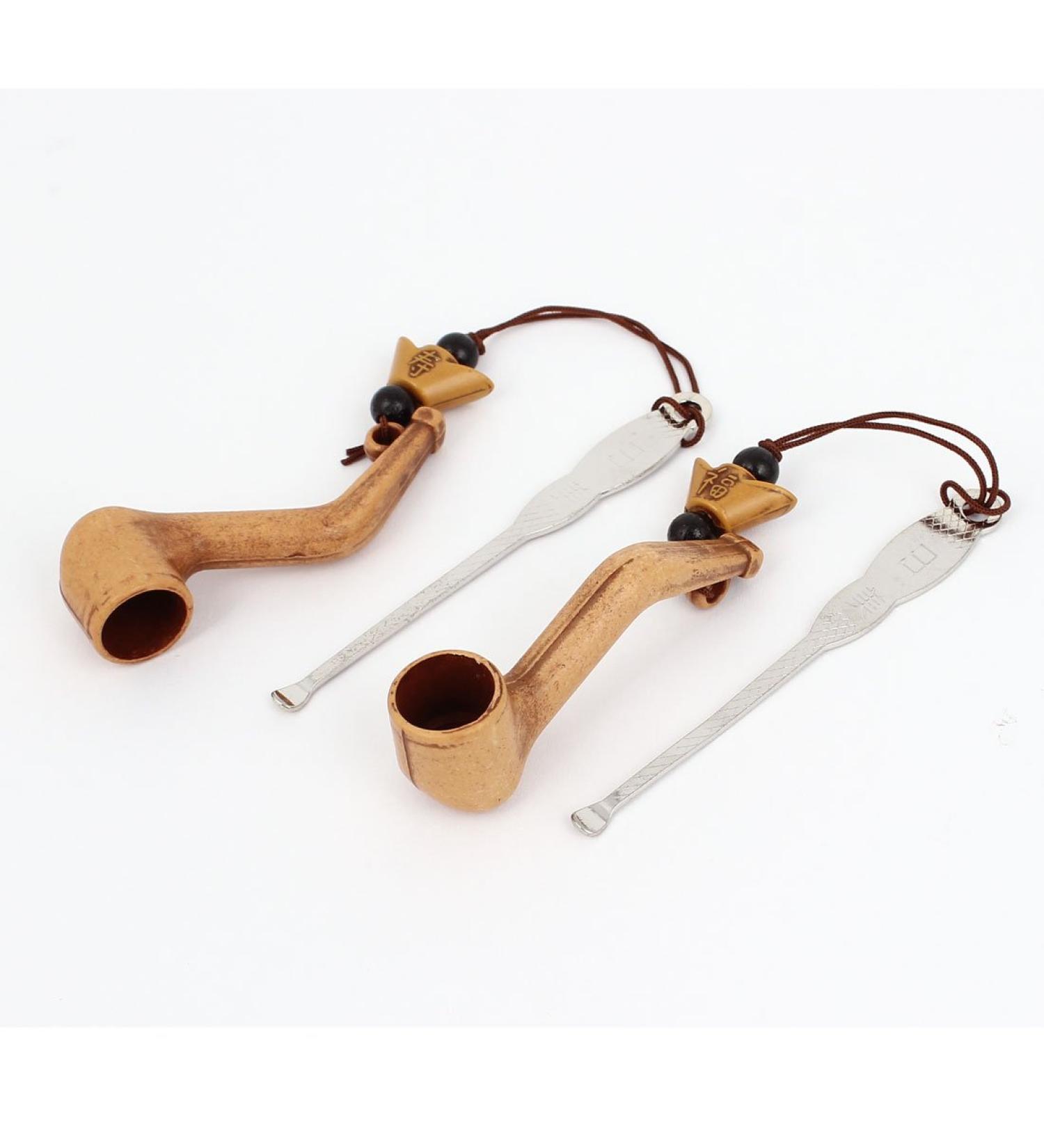 Qtqgoitem 2 Pcs Metal Earpick Ear Curette Wax Remover Care Tool w Pipe Adorn (Model: fc2 d73 45e 8a4 f90)