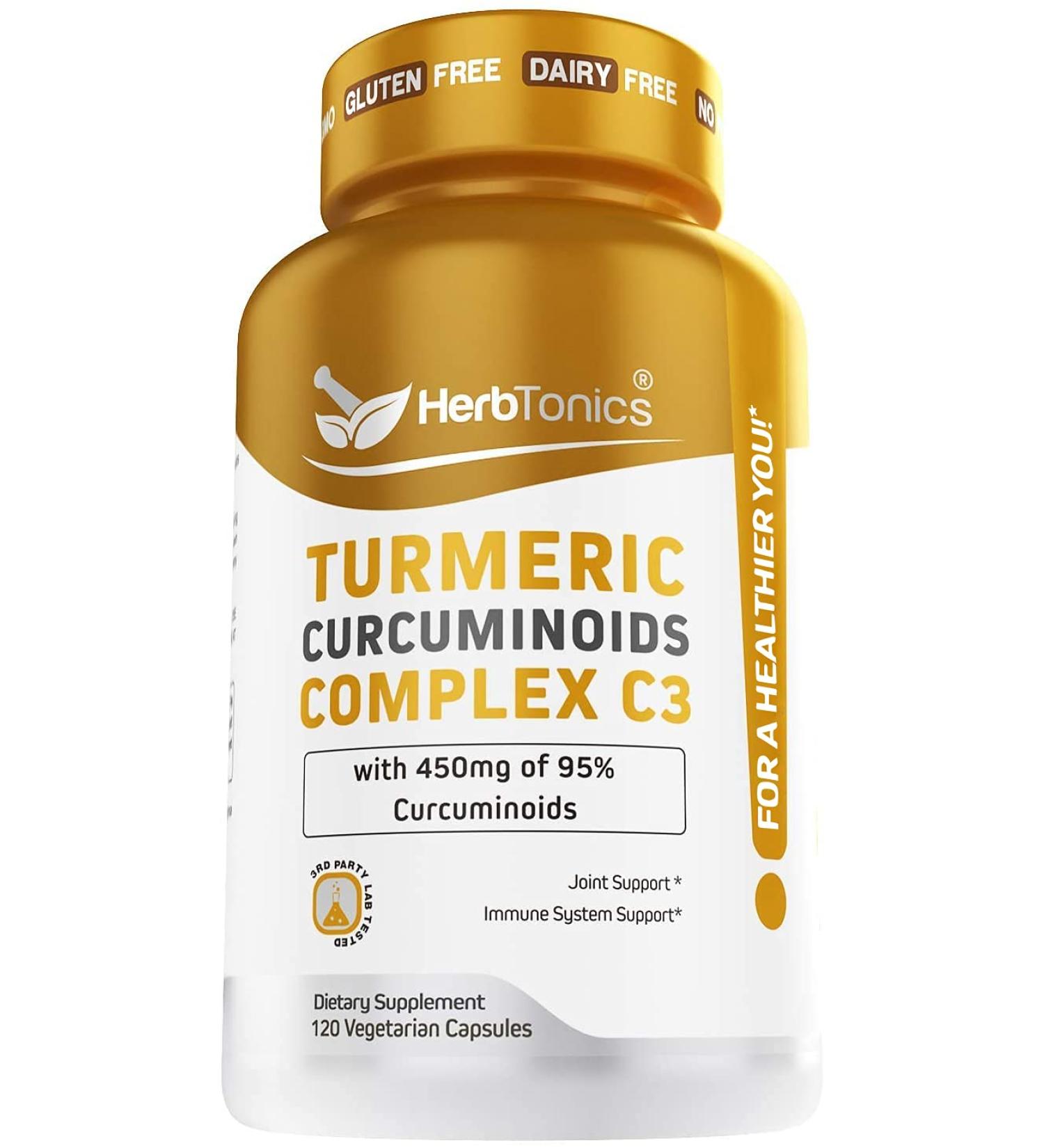 Turmeric Curcumin 1600mg with Bioperine | Joint Supplement for Men and Women | Mobility Support with C3 Complex - Buy Online on GoSupps.com