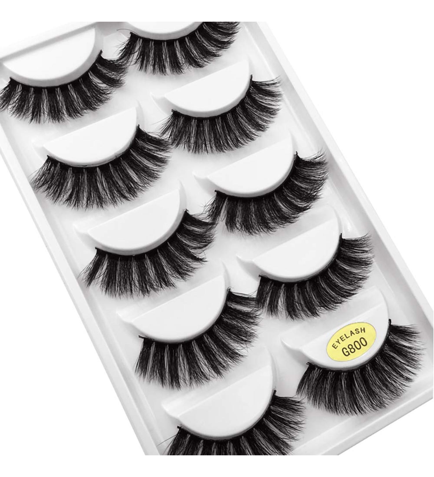 Beito 5 Pair 3D Fake Eyelashes - Dramatic Thick Cross Pattern Fluffy & Soft for Natural Extensions (G800) - Shop Internationally - Buy Online on GoSupps.com