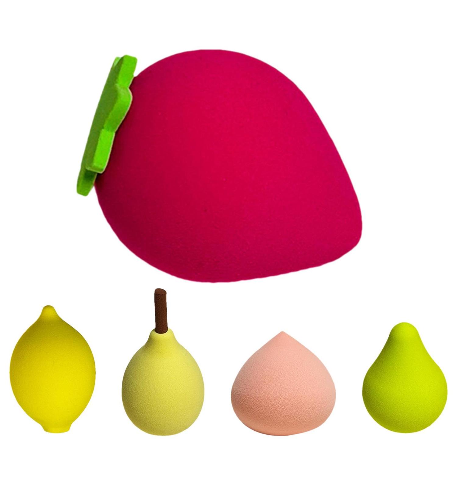 5 Makeup Sponge Set Soft Makeup Blender for Foundation Cute Fruit Shaped Cosmetics Sponge Blender Makeup Applicator Sponge Powder Puff Makeup Blending Eggs for Powder Cream and Liquid - Buy Online on GoSupps.com
