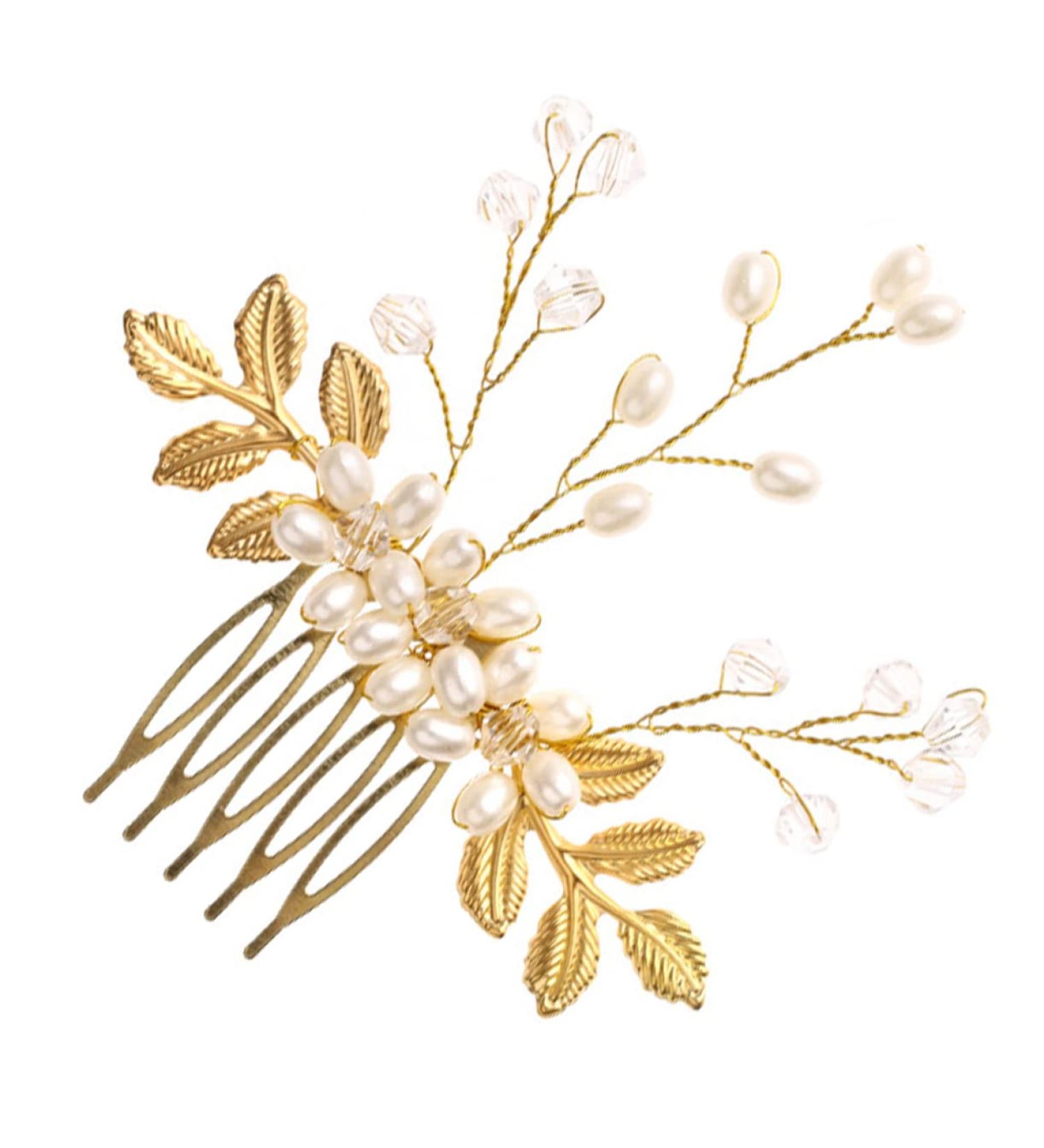 Ipetboom Braid Headband Hair Accessories Comb Wedding Headband Headdress Hair Comb Vintage s Hair Teasing Comb Gold Hair Ties Gold Trim Rhinestone Barrettes To Weave Decorate Pearl Bride - Buy Online on GoSupps.com
