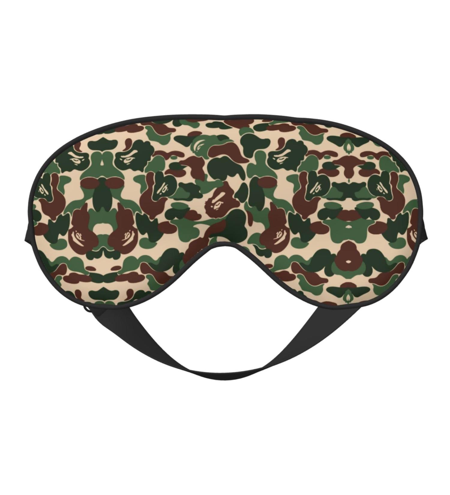Animal Camouflage Green Print Unisex Sleep Mask | Double-Sided Eye Mask for Sound Sleep & Skin Care - Buy Online on GoSupps.com