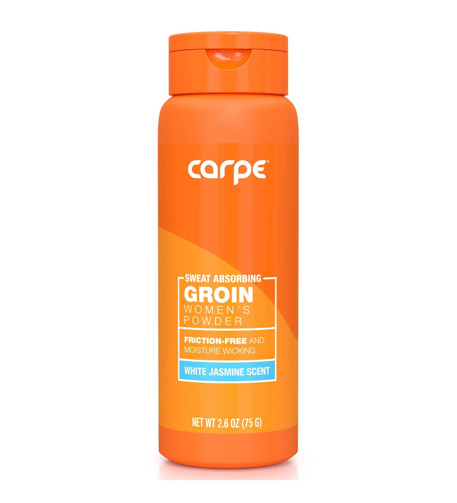 Carpe No-Sweat Groin Powder for Women - Maximum Sweat Absorption, Chafing Prevention - 2.6 oz (1 Pack) - Buy Online on GoSupps.com