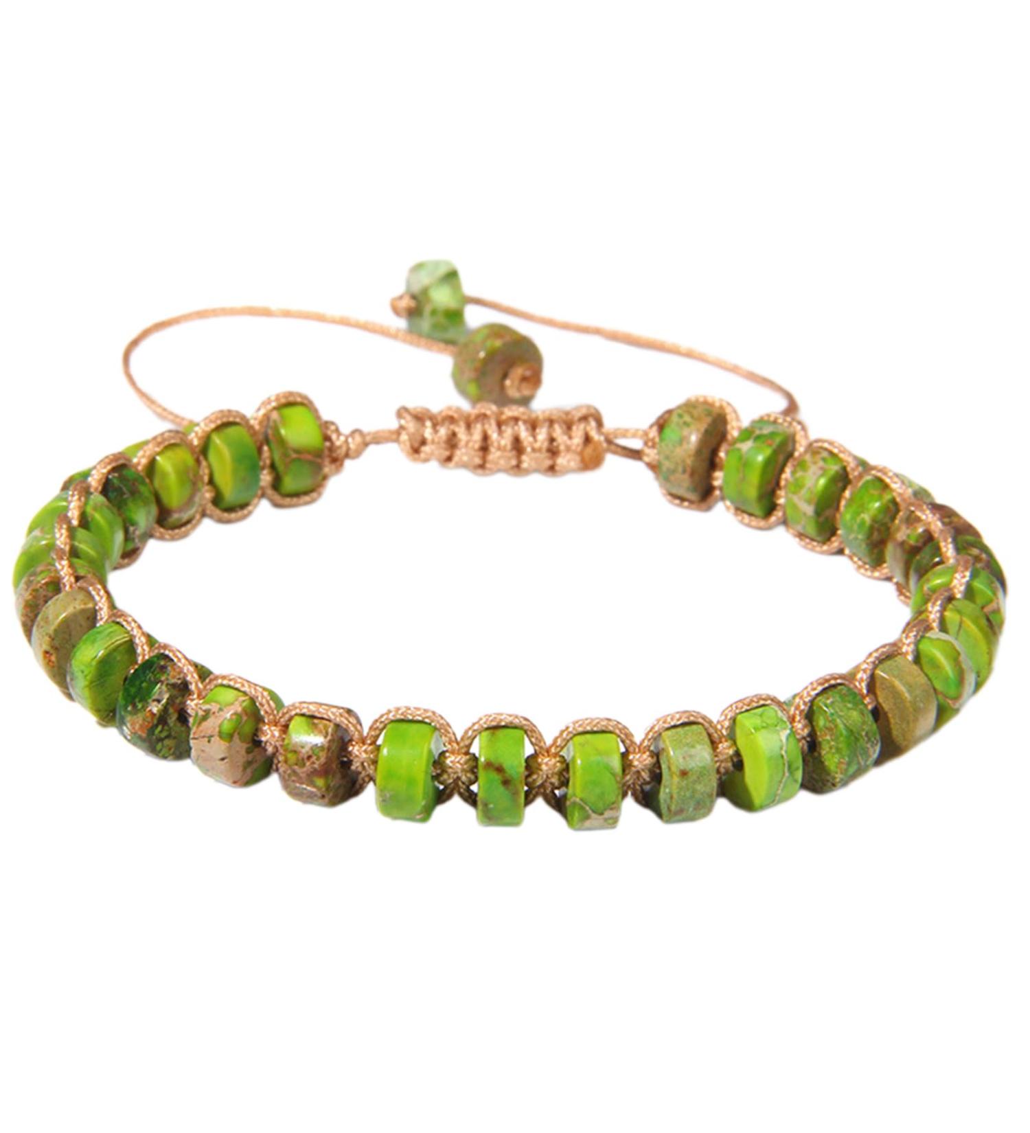 Vsilay Adjustable Train Rope Bracelet | Stylish Hand-Woven Bangle with Stone Pearls | Gift for Women - Style 5 - Buy Online on GoSupps.com