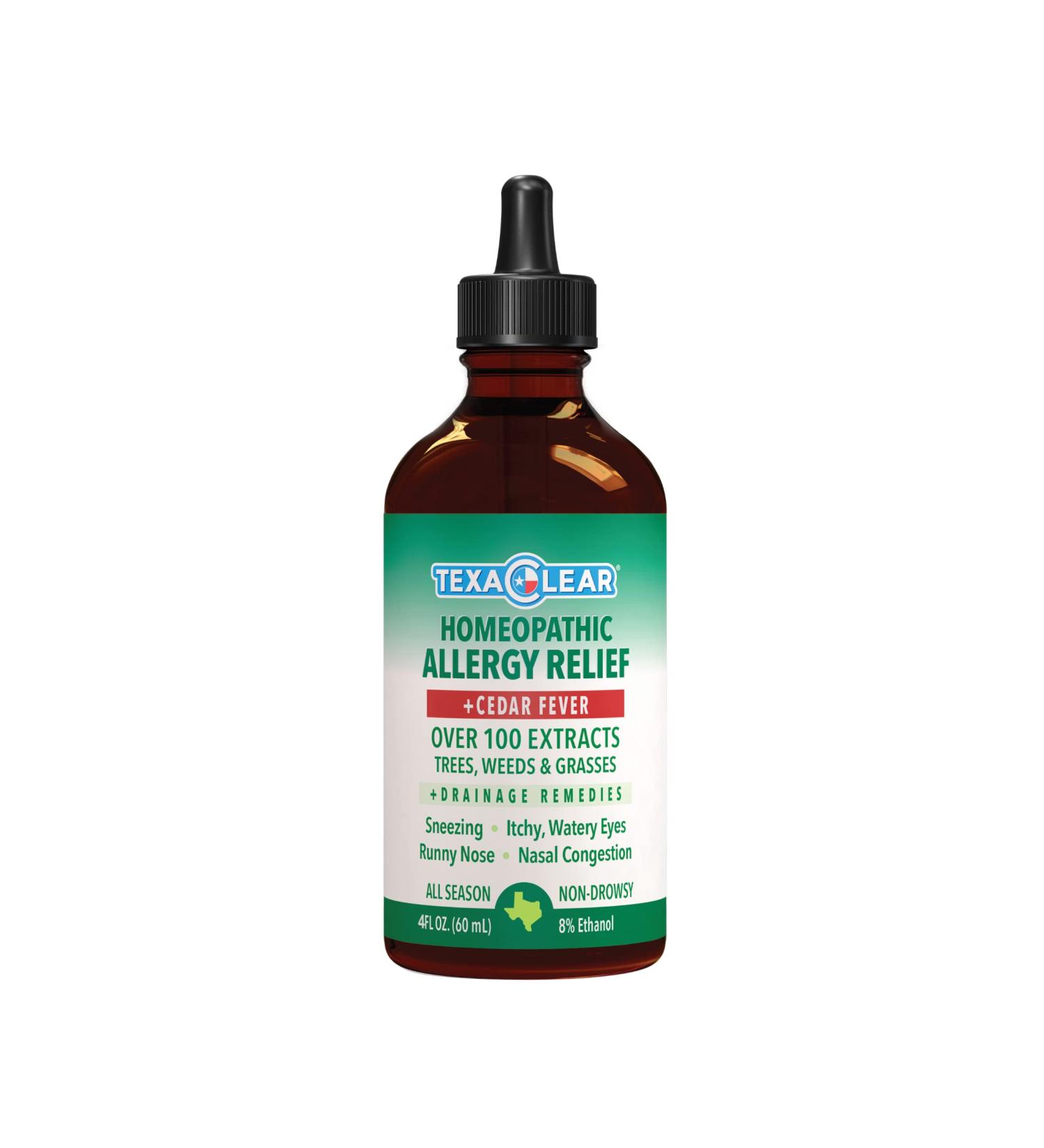 TexaClear Cedar Fever Allergy Relief Drops Homeopathic 4oz for Texas Zones 2 5 6 | All Season Relief & Drainage Remedies - Buy Online on GoSupps.com
