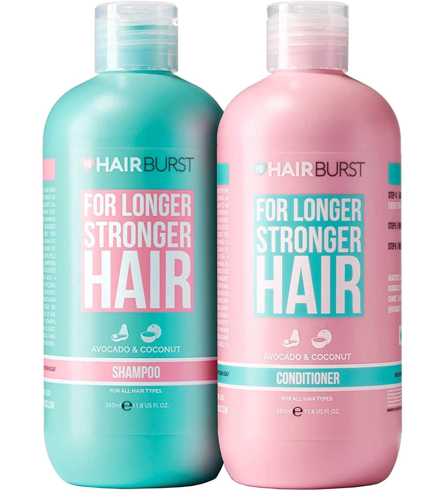HAIRBURST Shampoo and Conditioner Set - Sulfate Free Hair Growth and Thickening Treatment for Women - Coconut and Avocado Scented - Suitable for All Hair Types Promotes Strong and Healthy Hair - Buy Online on GoSupps.com
