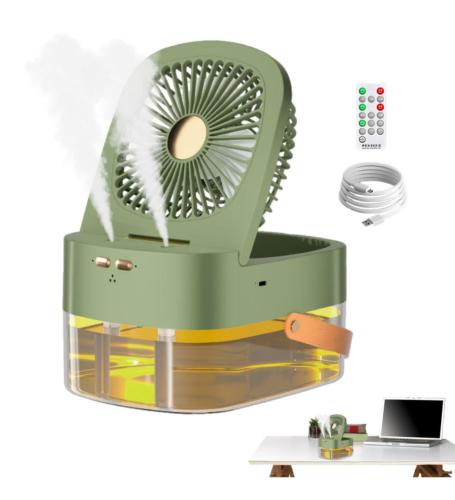 Skoulazeo Spraying Mist Fan | Water Misting Spraying Mist Fan - USB Desktop Electric Spray Water Fan for Table Home Travel Use Green B - Buy Online on GoSupps.com