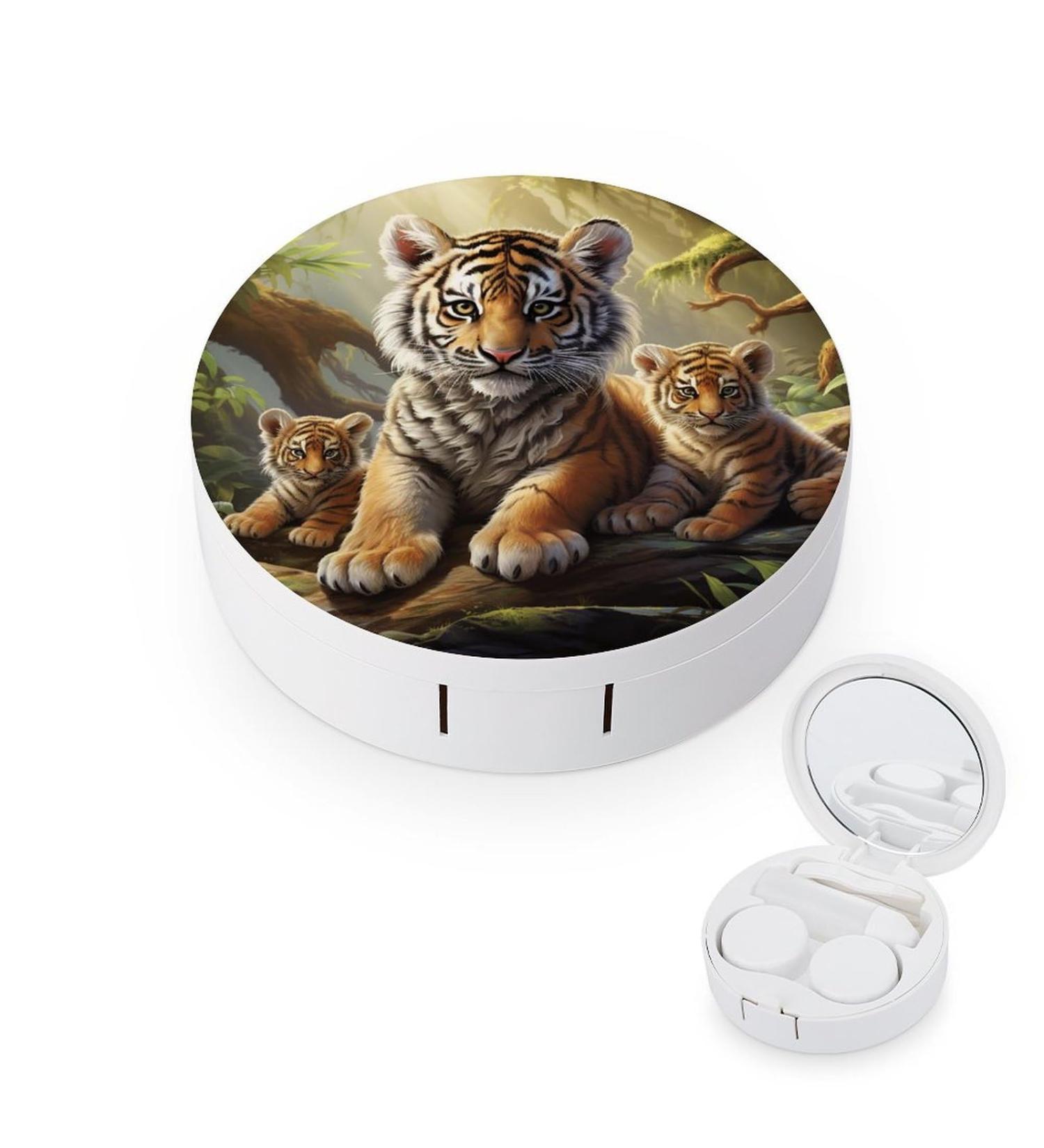 Portable Jungle Tigers Contact Lens Case | Travel-Friendly Lens Storage Box - Buy Online on GoSupps.com