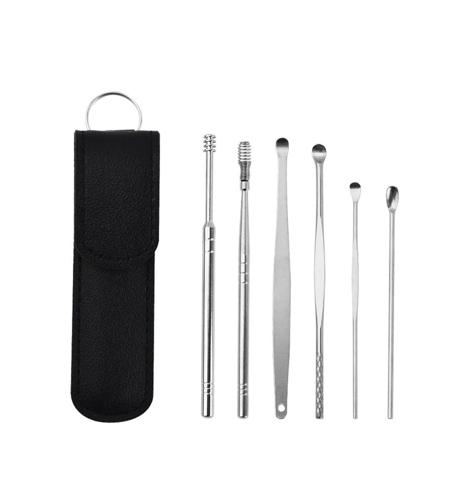 TACRIG 6Pcs Stainless Steel Ear Care Kit - Fingernail Clipper, Earpick & Ear Wax Removal Tools - Buy Online on GoSupps.com