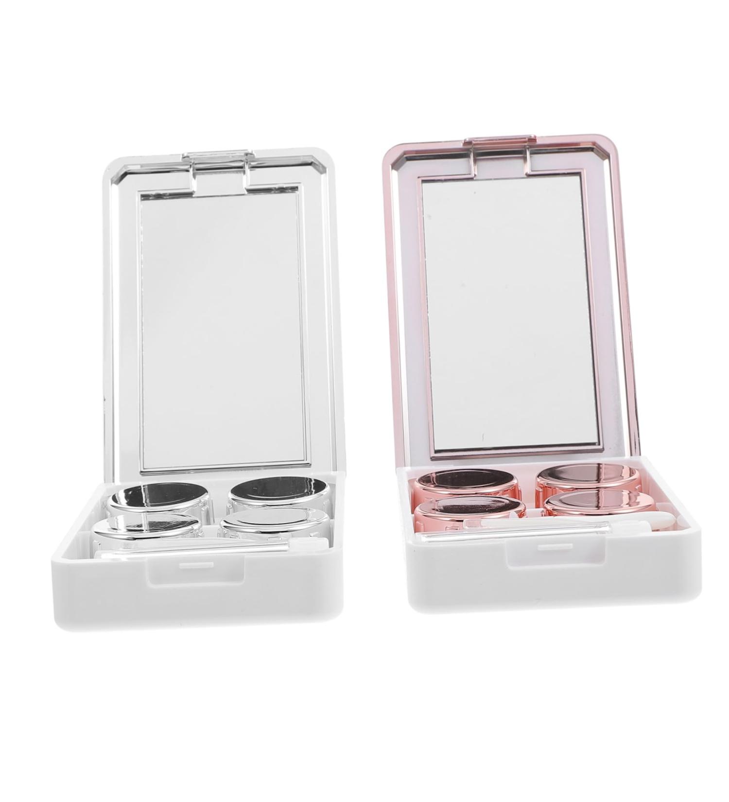 Solustre Travel Contact Lens Set - 2 Mirror Color Containers for Cosmetics & Toiletries | International Shipping - Buy Online on GoSupps.com