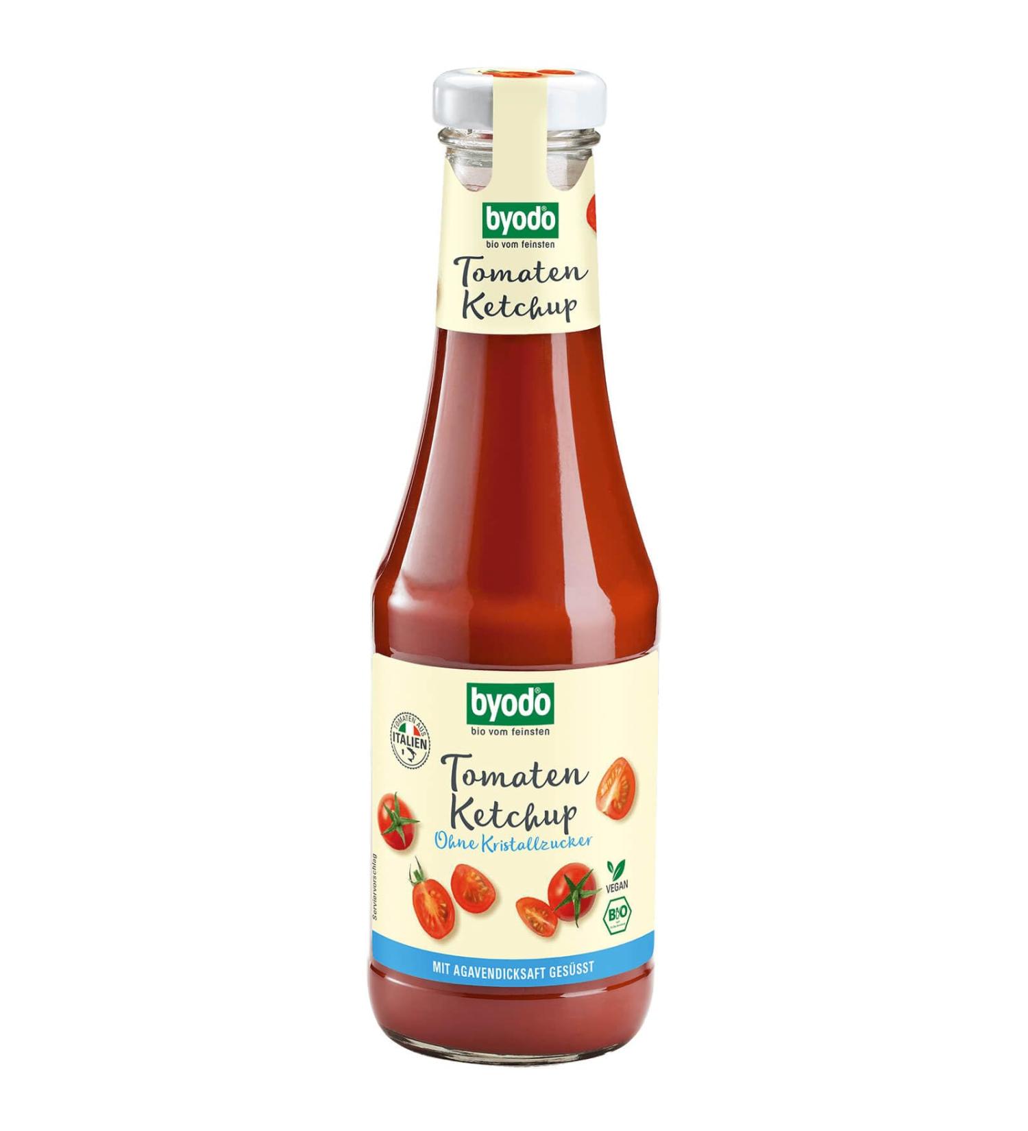  ByoDo Byodo Organic Tomato Ketchup without Sugar in Glass Bottle 500 ml (2 x 500 ml) - Buy Online on GoSupps.com