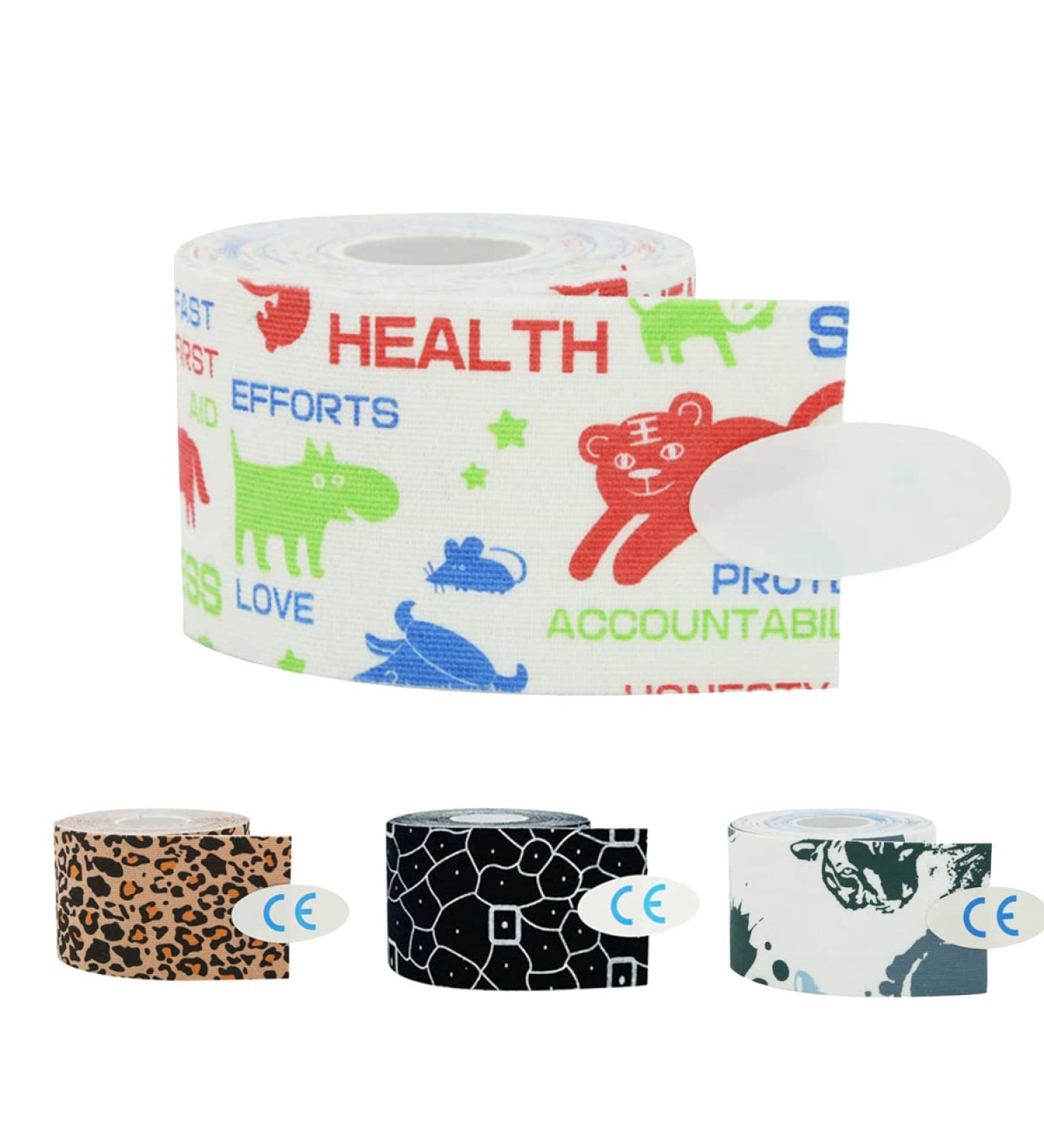 Kinesiology Tape 2" x 16.4ft - Waterproof Latex-Free Athletic Tape for Knee & Joint Pain Relief | Elastic Therapeutic Sports Tape for Improved Circulation & Muscle Support - Buy Online on GoSupps.com