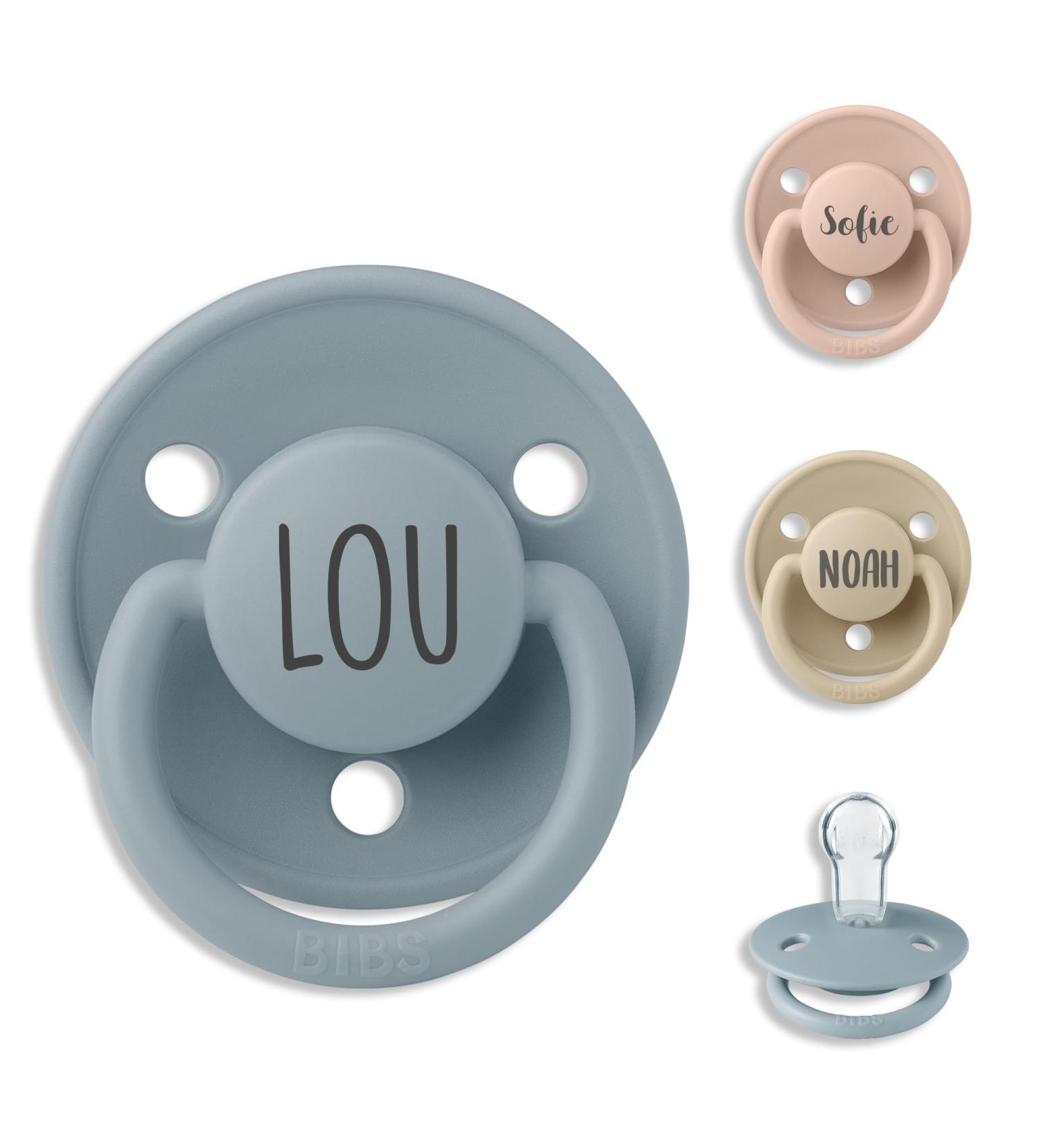 Personalized Well Marked Bibs Pacifier - Custom Name Dishwasher Safe Sea Blue - Perfect for Baby - Buy Online on GoSupps.com