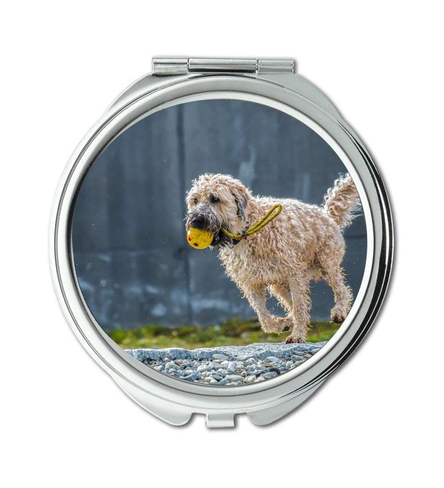Mirror Compact Mirror Dog Run Jump Play Race Wet Dog Wet Animal Romp pocket mirror portable mirror - Buy Online on GoSupps.com